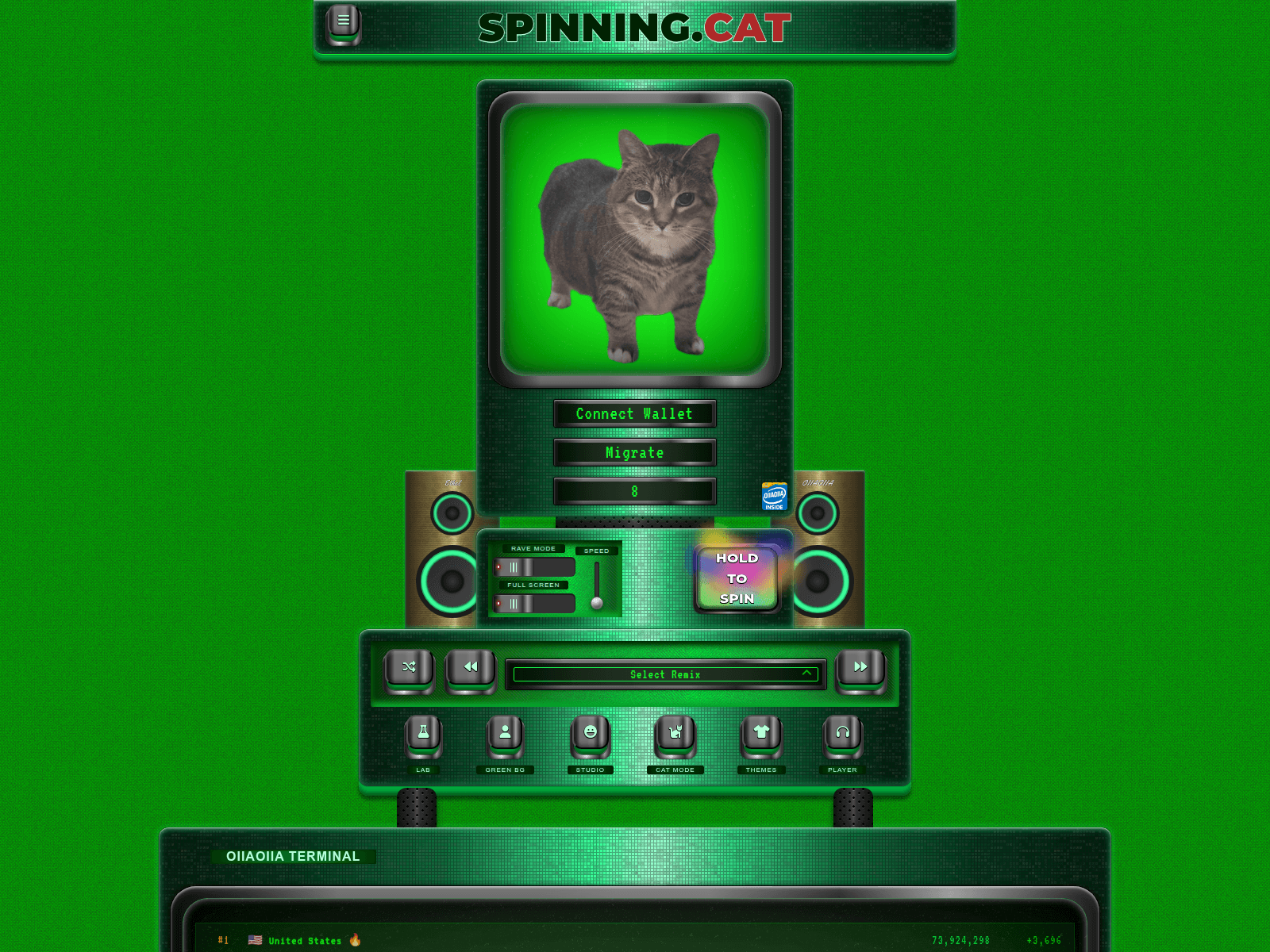 Screenshot of spinningmigrate.xyz