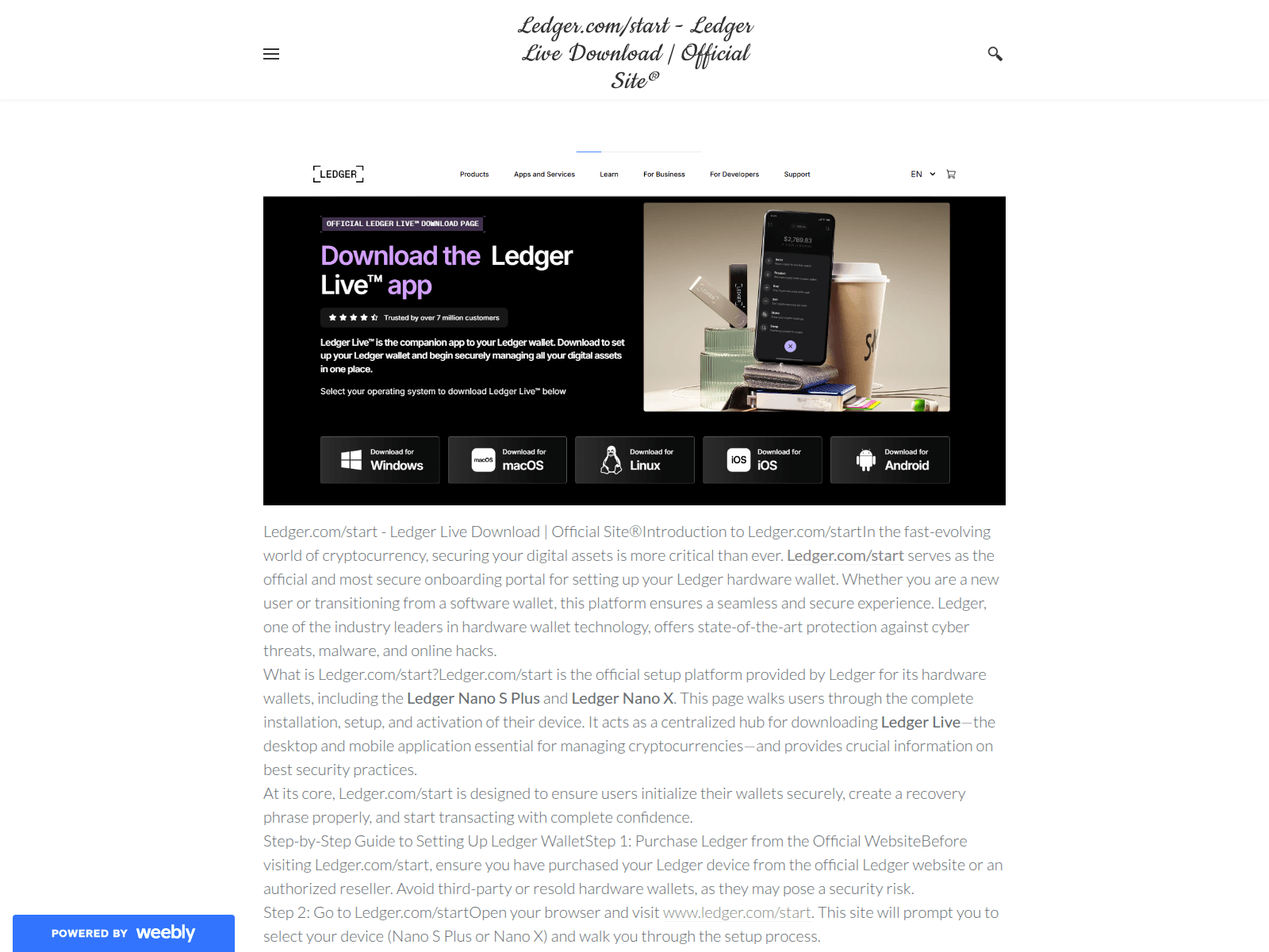 Screenshot of ladgercomstart.weebly.com