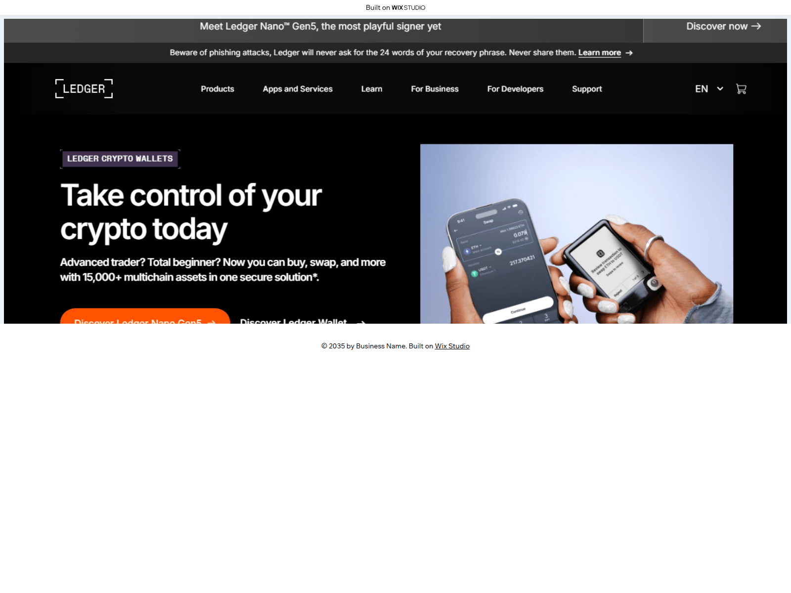 Screenshot of wlltledgr-liveus.wixstudio.com
