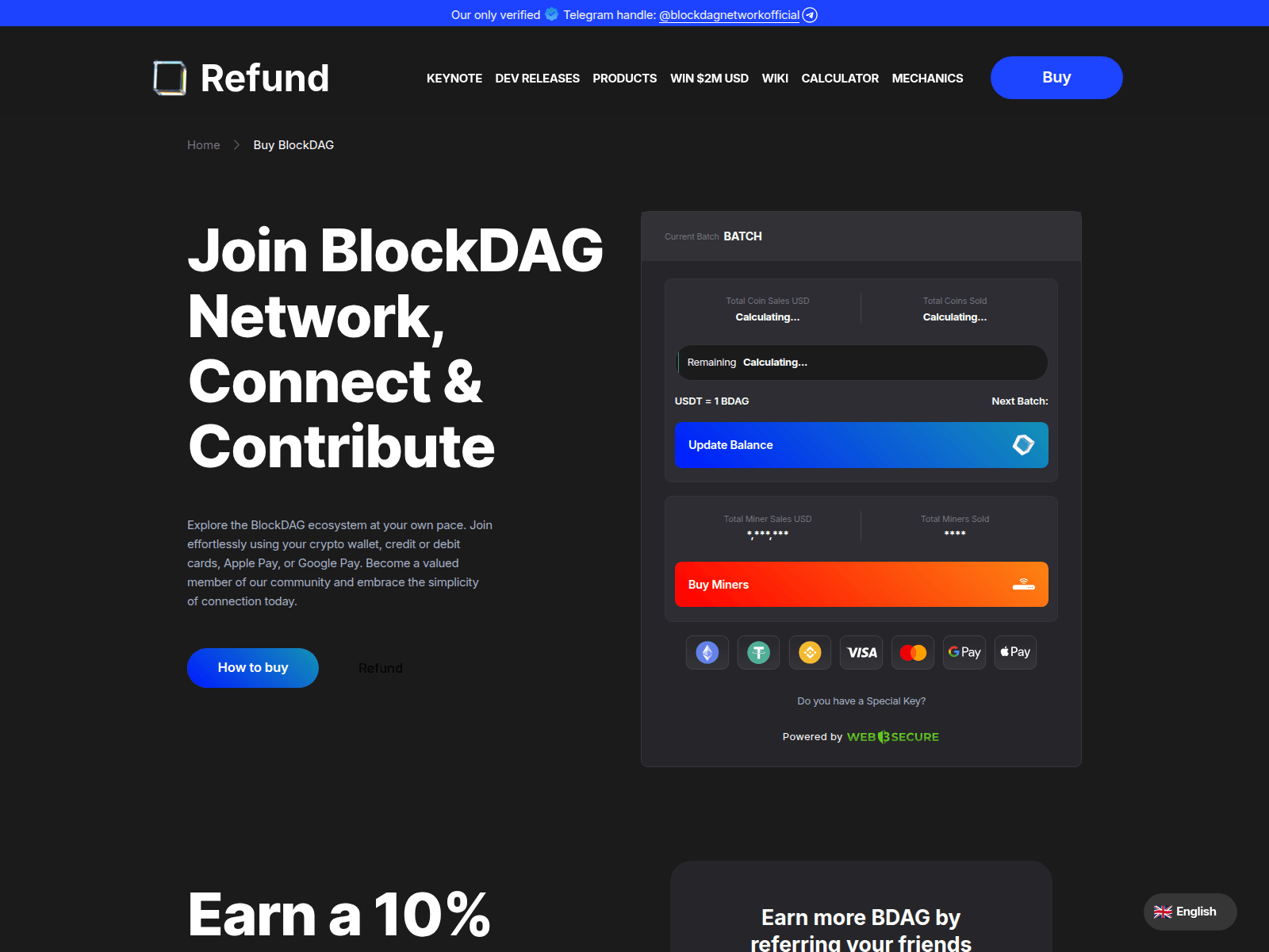 Screenshot of blockdag1-network.pages.dev