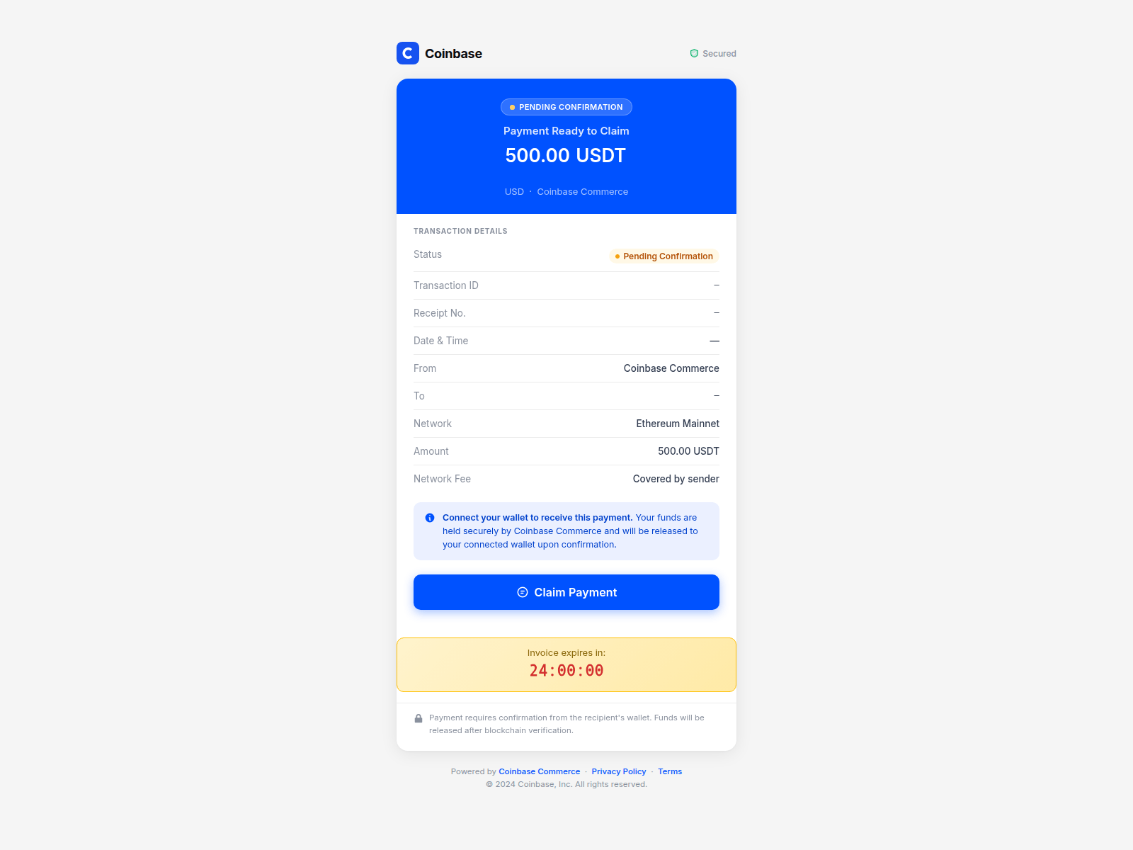 Screenshot of cb-invoice.link