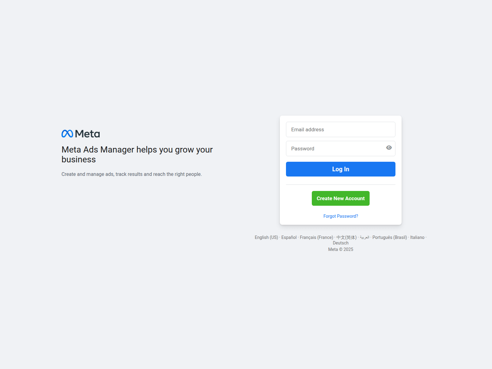 Screenshot of fbadsmanager.com