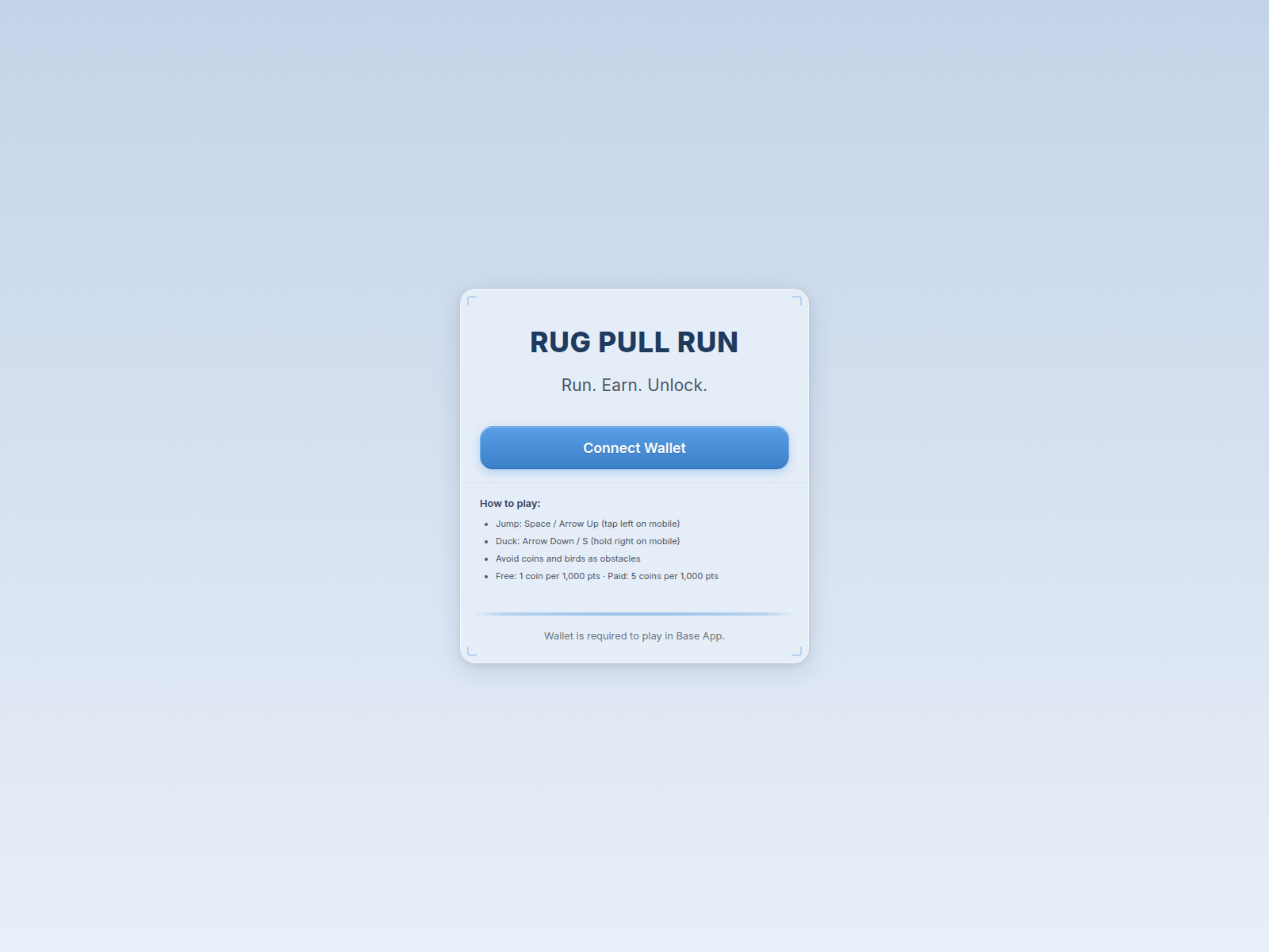 Screenshot of rugpullrun.app