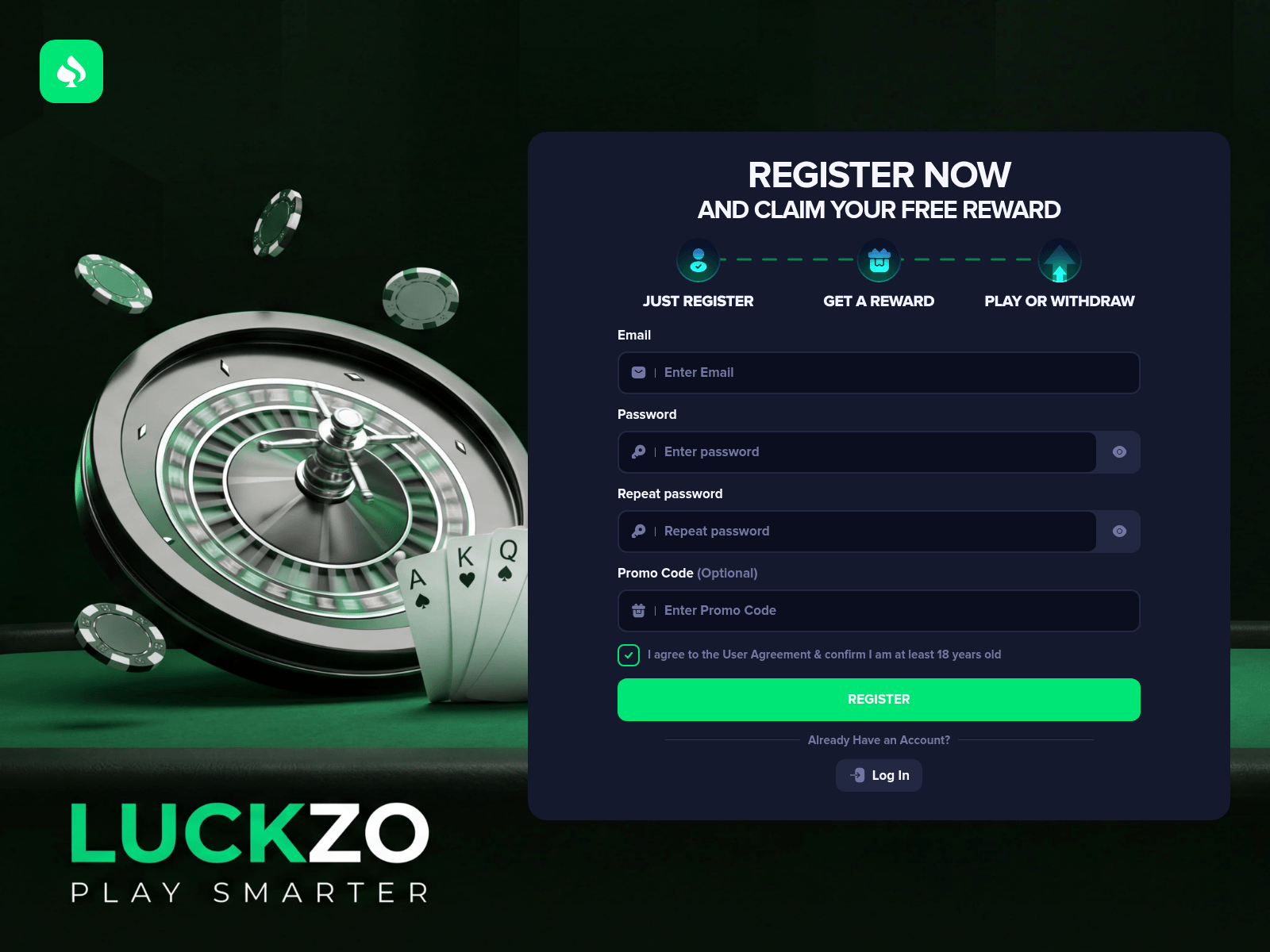 Screenshot of luckzo.bet