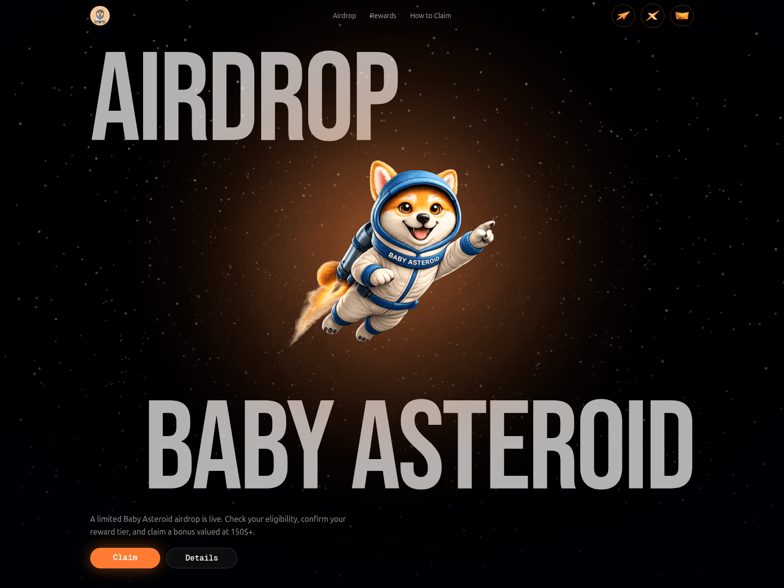 Screenshot of babyasteroidtoken.xyz
