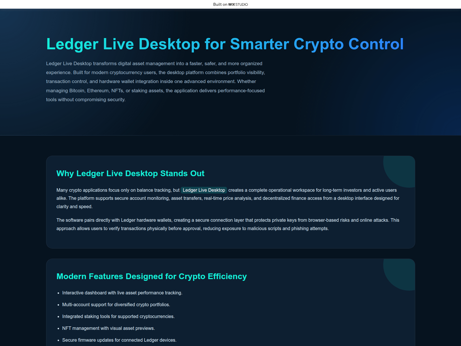 Screenshot of gettingstarted-ldger.wixstudio.com