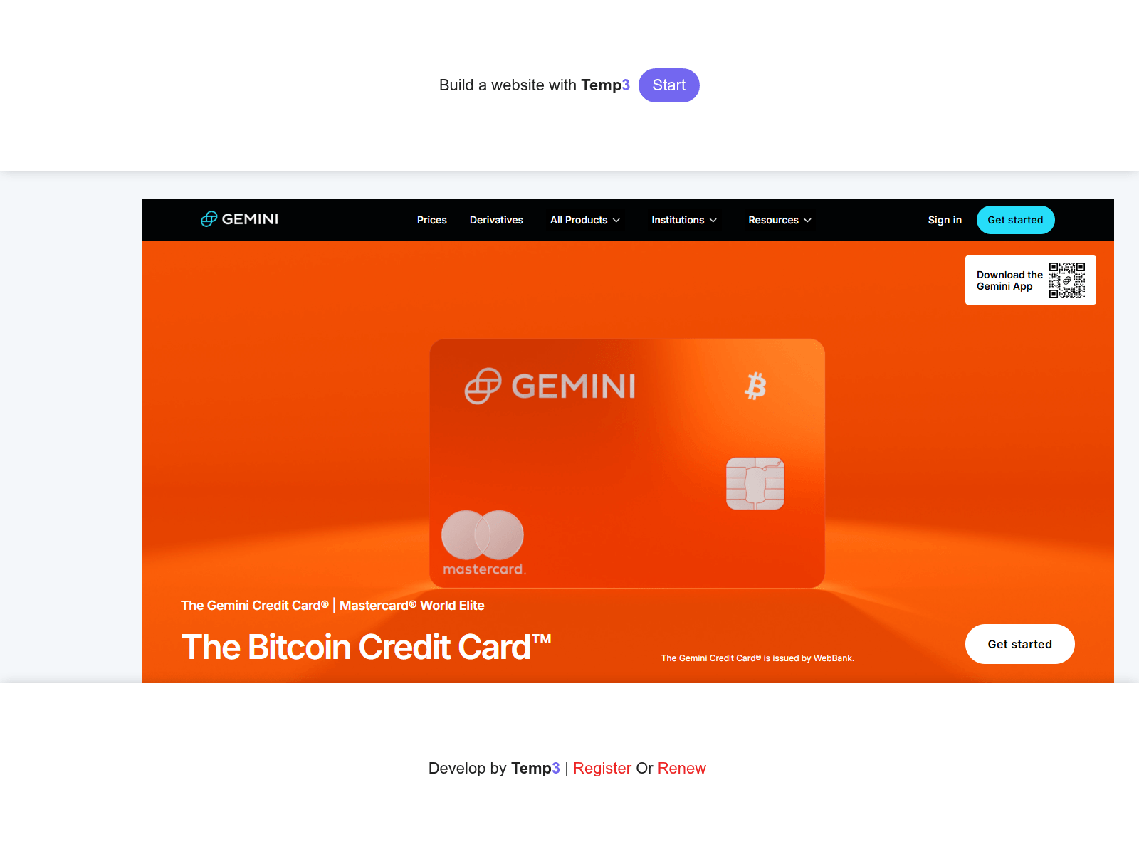 Screenshot of welcome-gemini-login-us.tem3.io