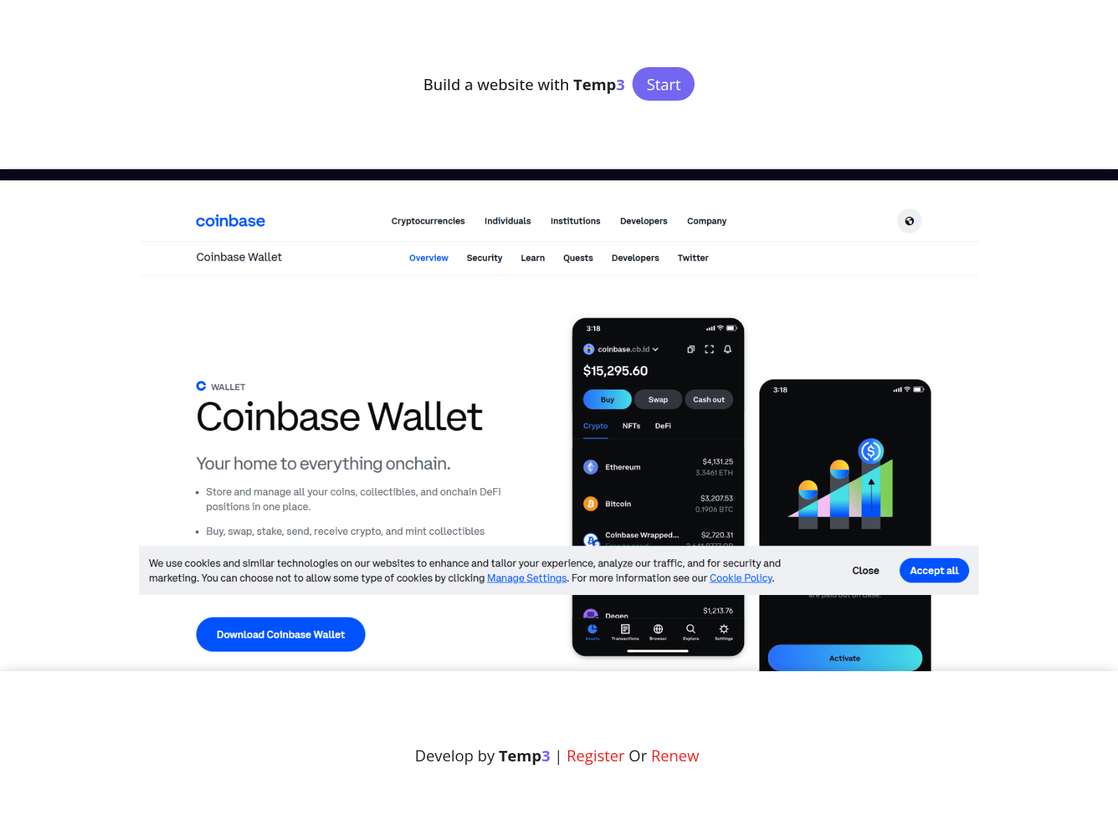 Screenshot of coibase-pro-auth-star-en.tem3.io
