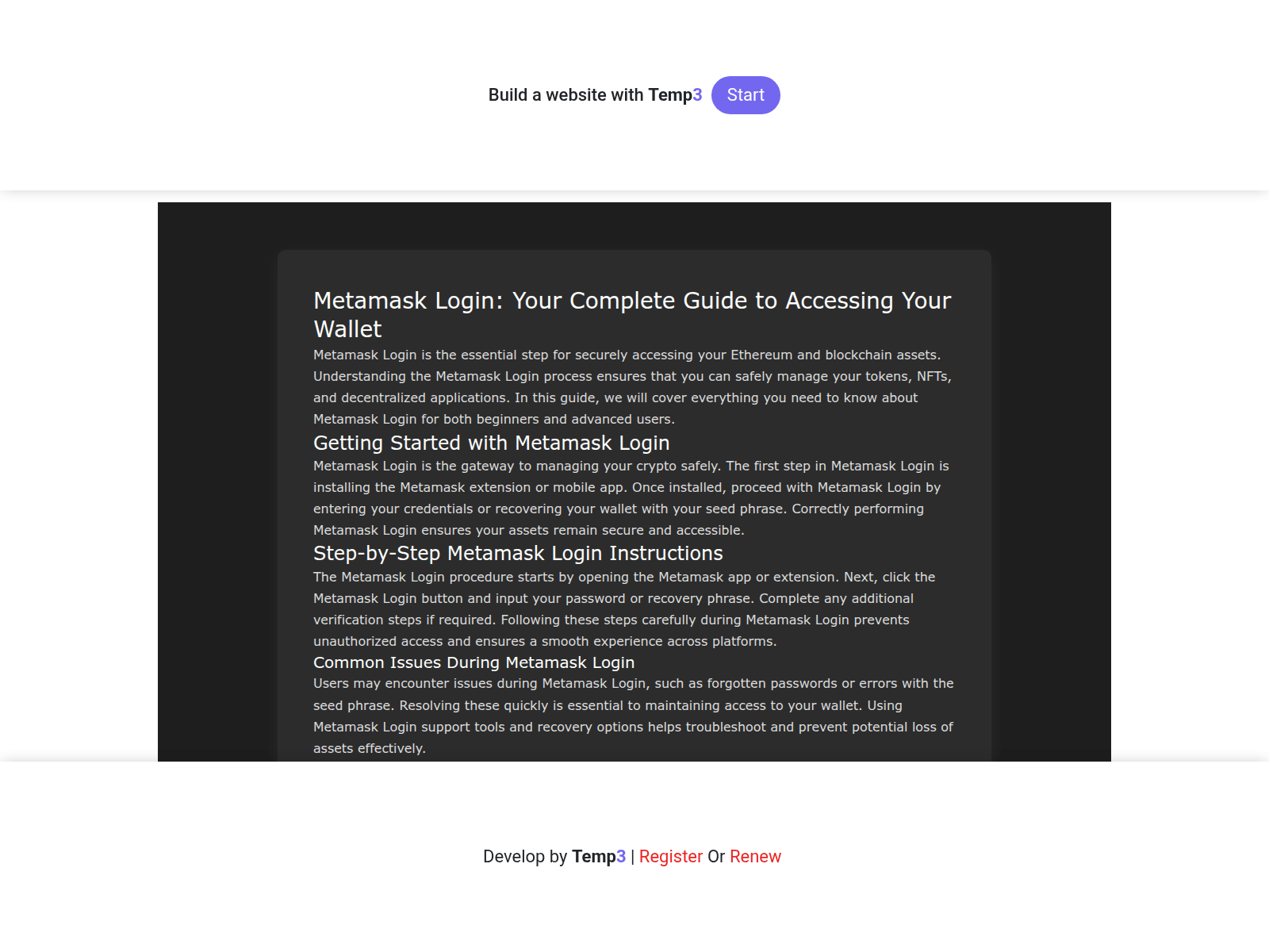 Screenshot of meta-auth-io.tem3.io
