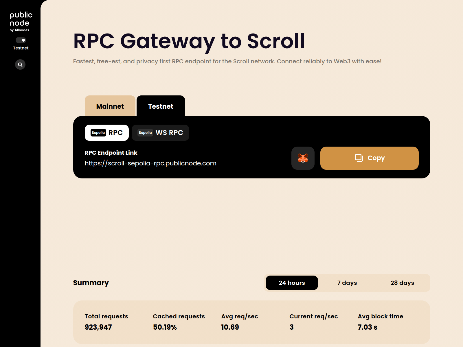 Screenshot of rpc.534351.scroll.chain.cooking