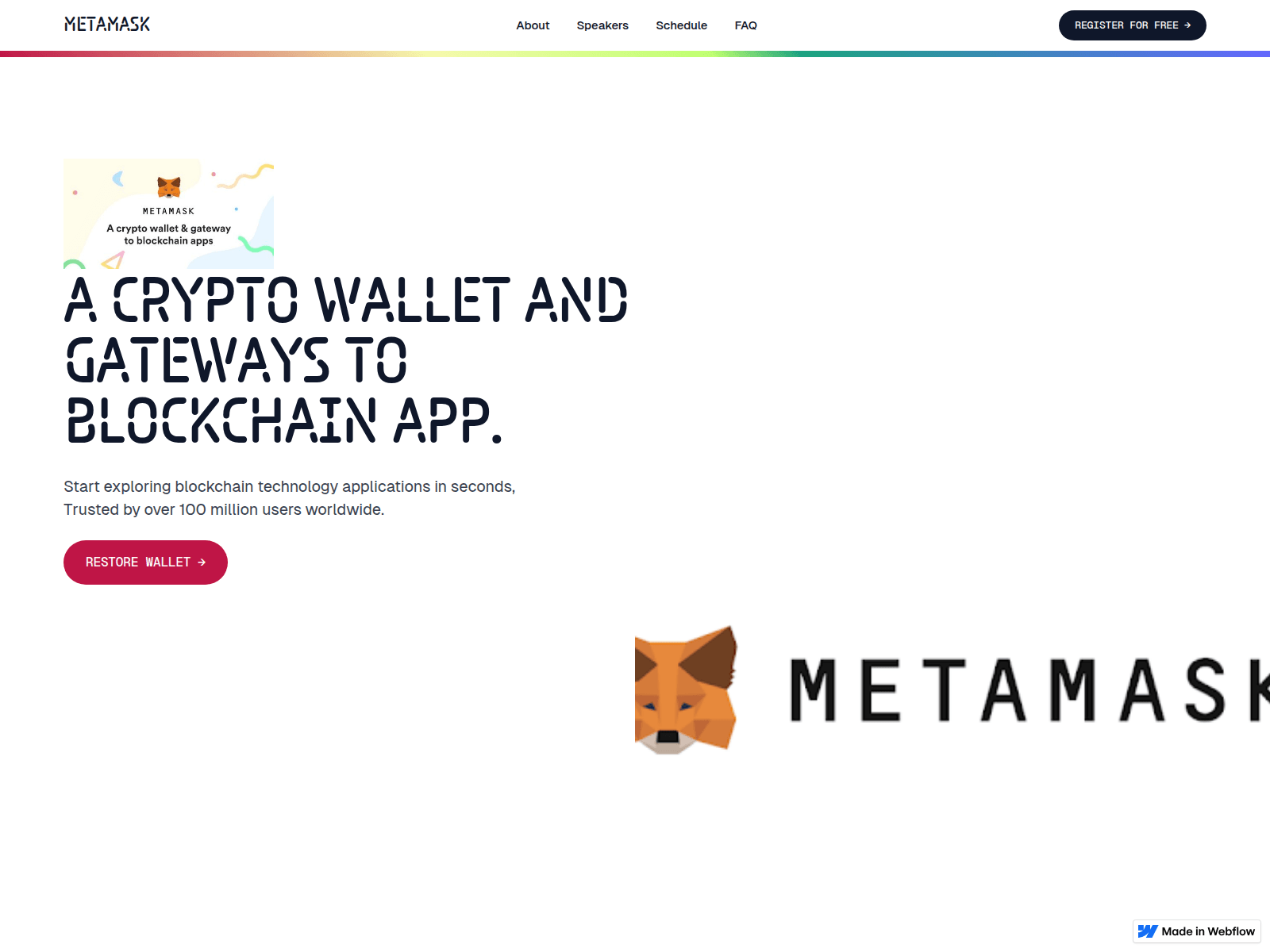 Screenshot of metamaskwallet-fixed.webflow.io