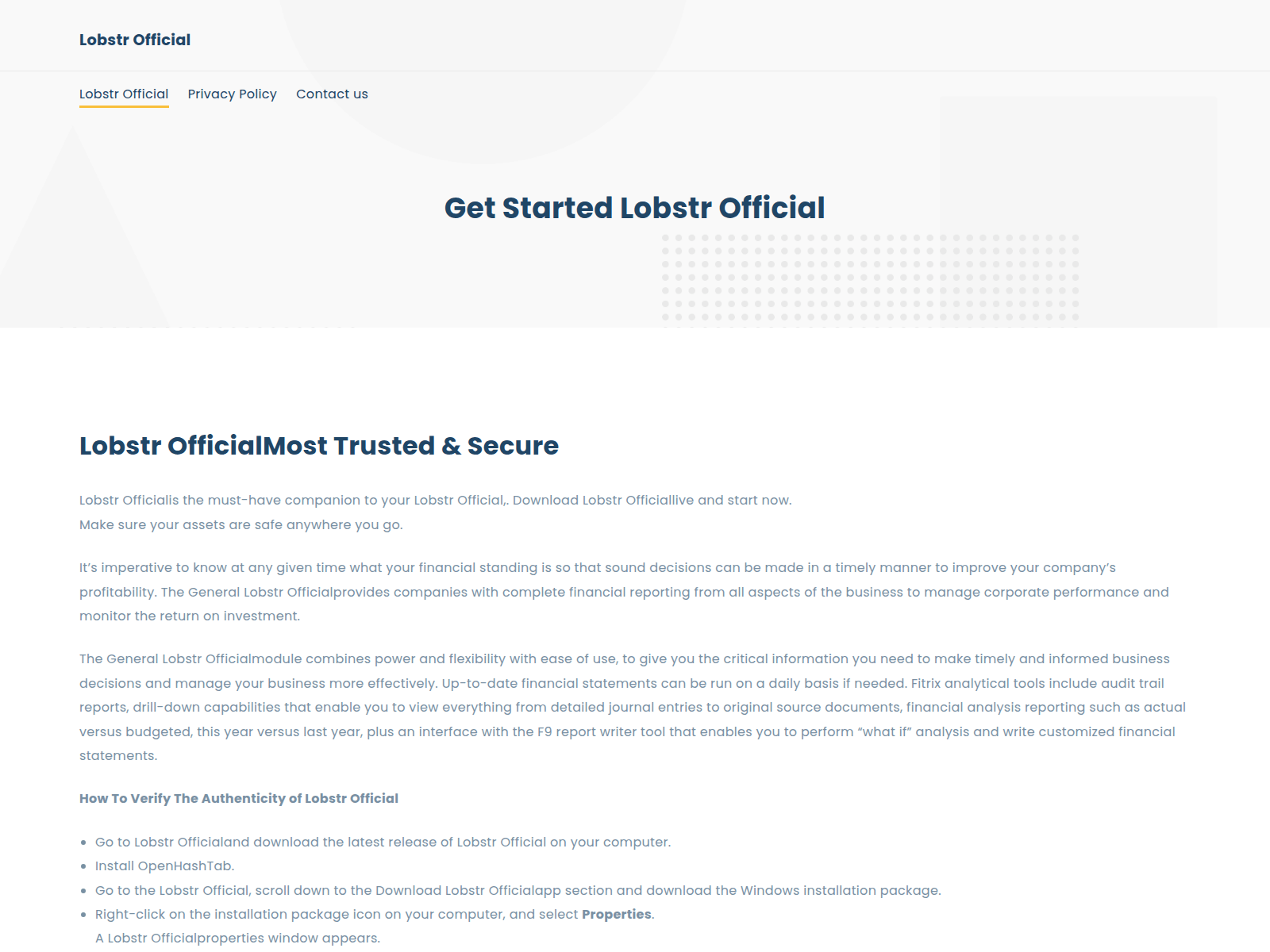 Screenshot of lobstr-official.com
