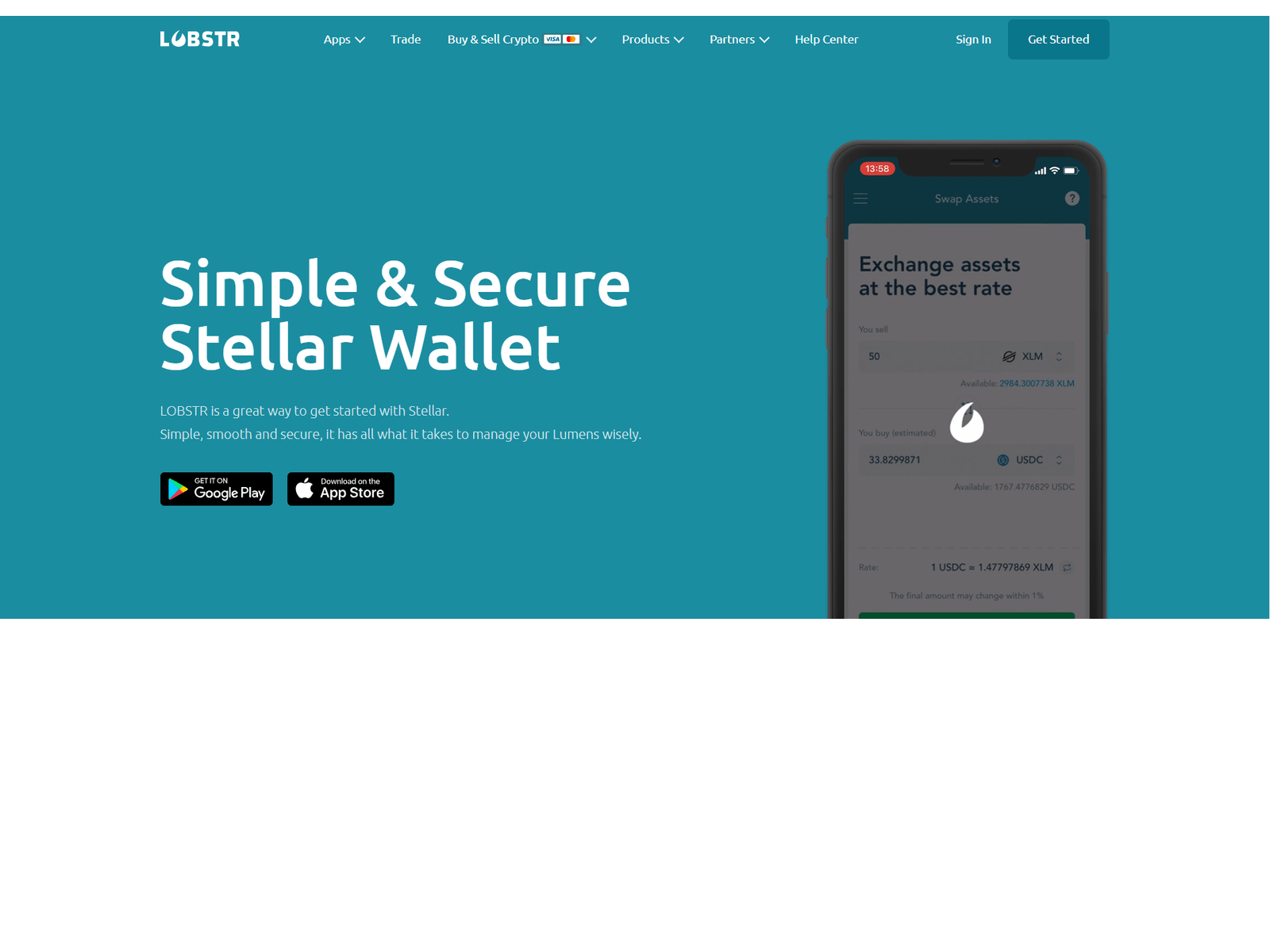 Screenshot of lobstr-walet.webflow.io