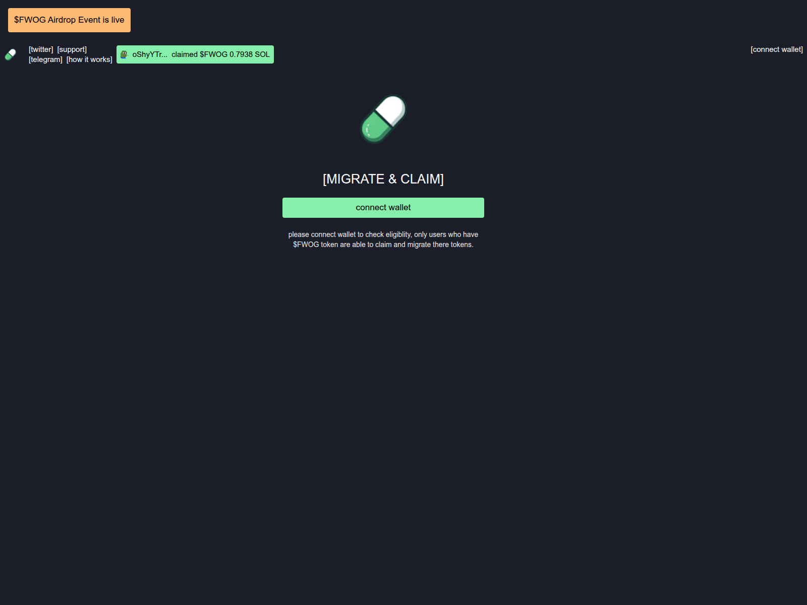 Screenshot of fwogclaim.pages.dev