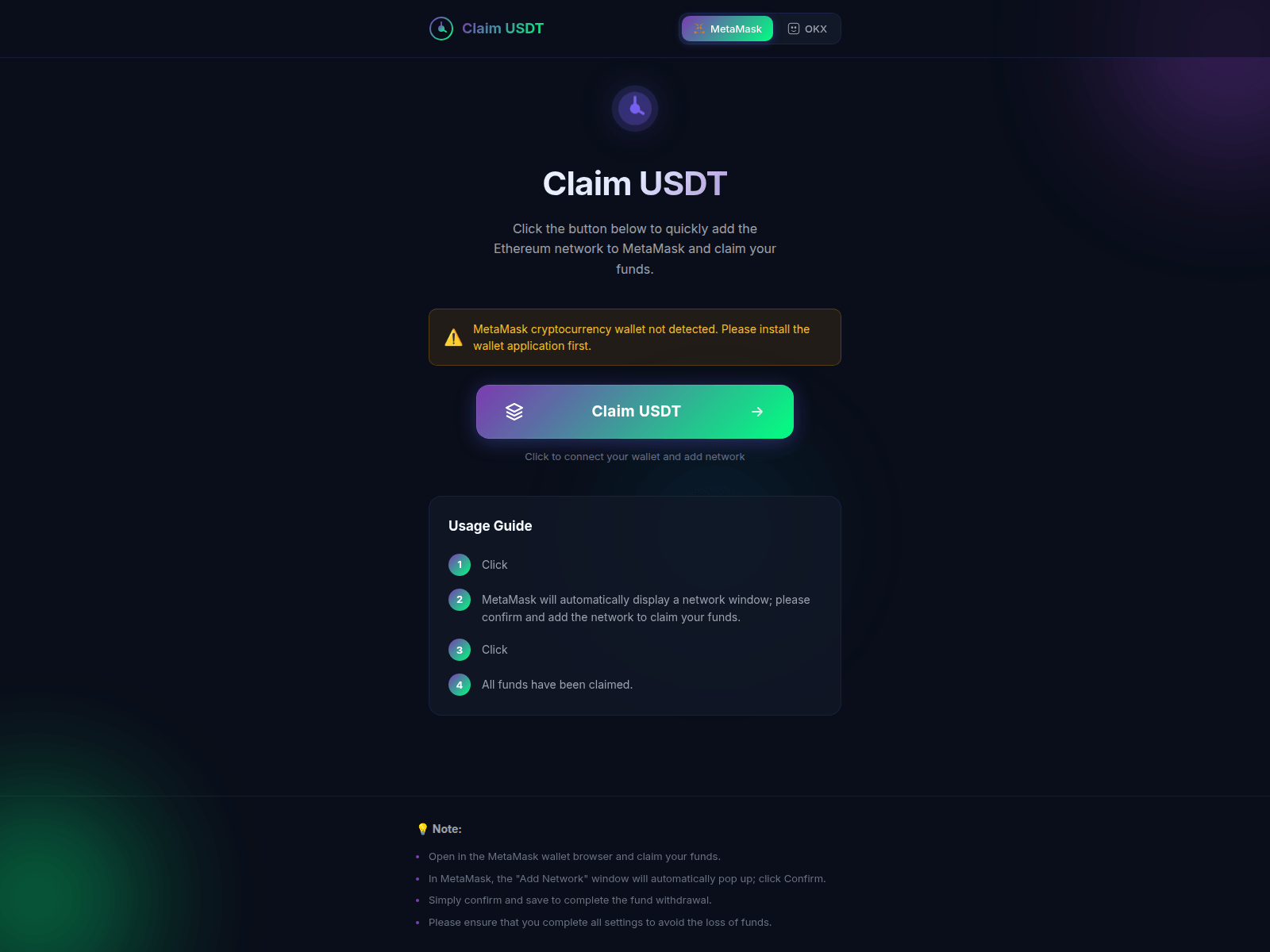 Screenshot of usdt-frontend-cku.pages.dev