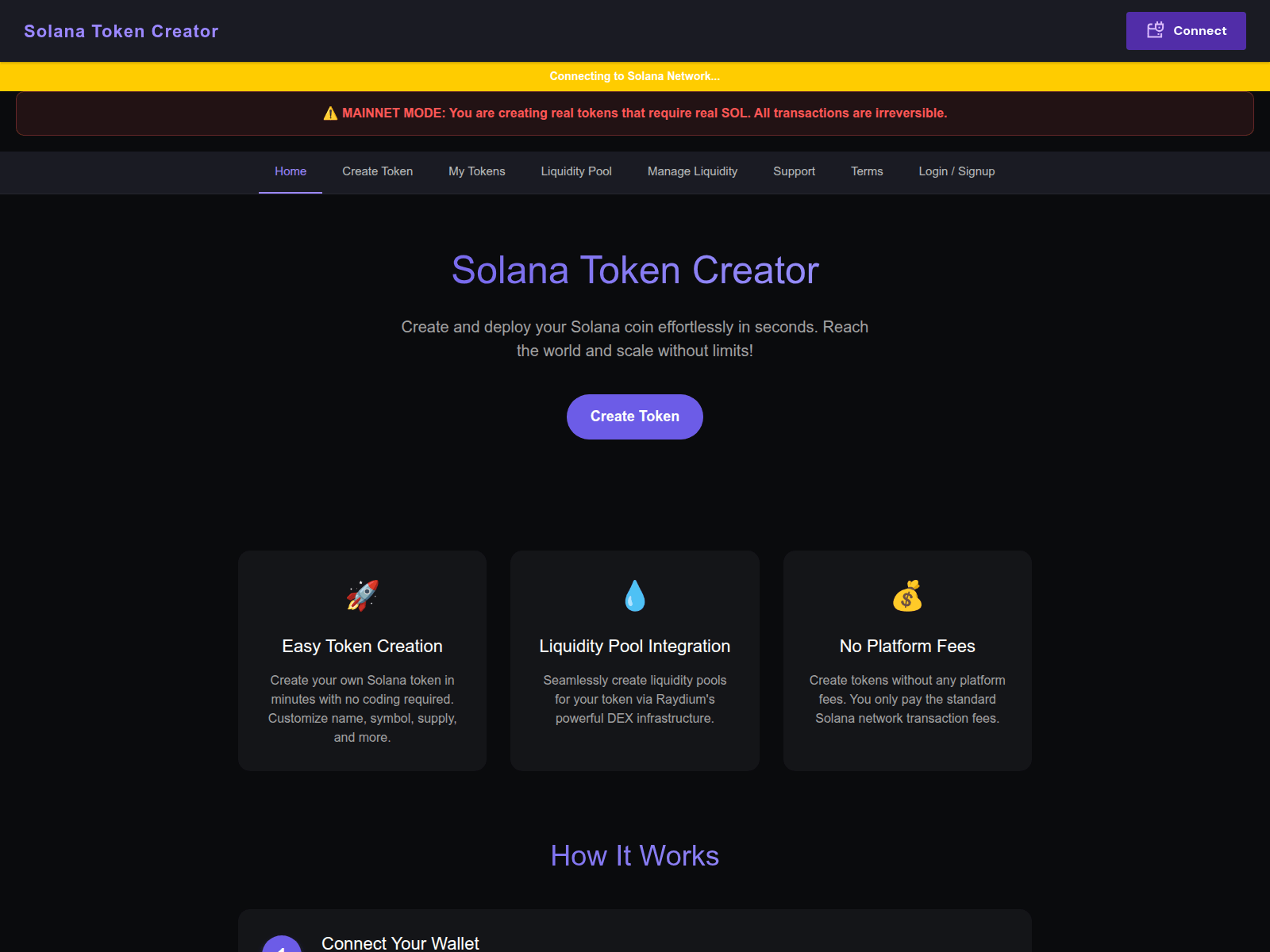 Screenshot of token-creator.fun