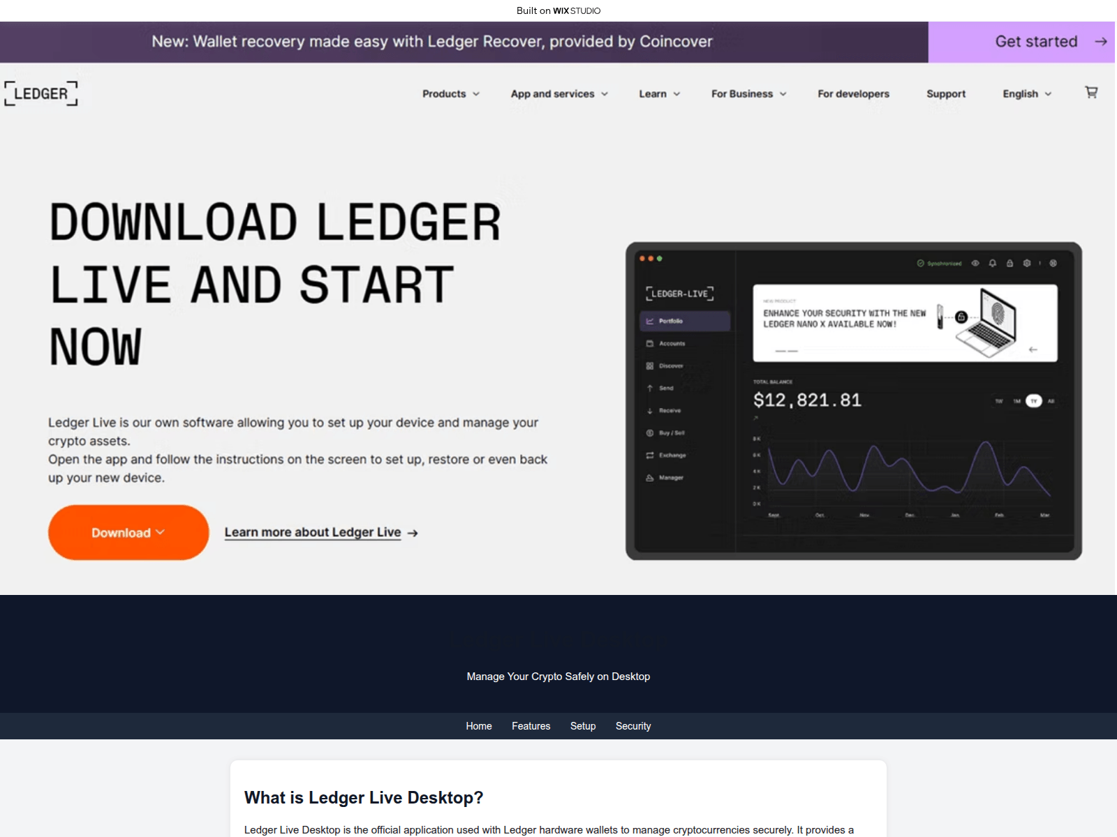 Screenshot of desktop-liveldger.wixstudio.com