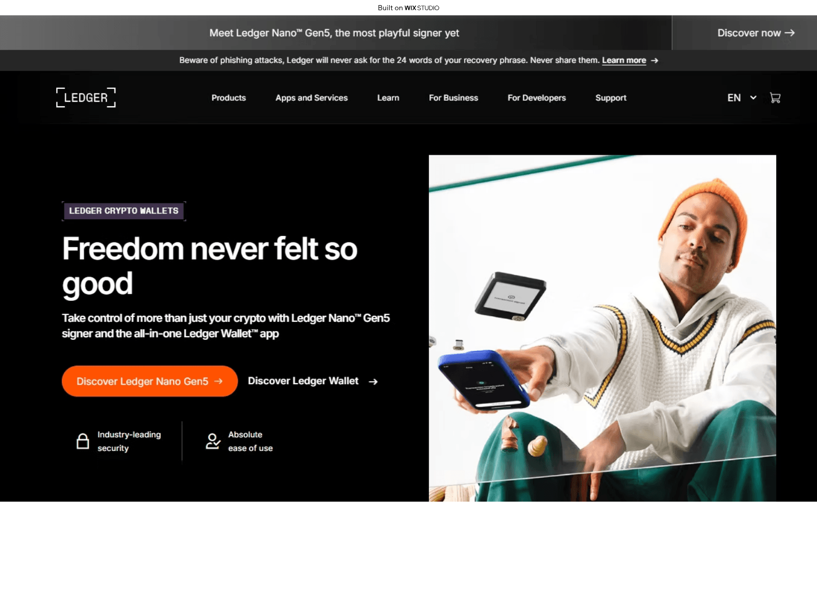 Screenshot of getlive-ldger.wixstudio.com