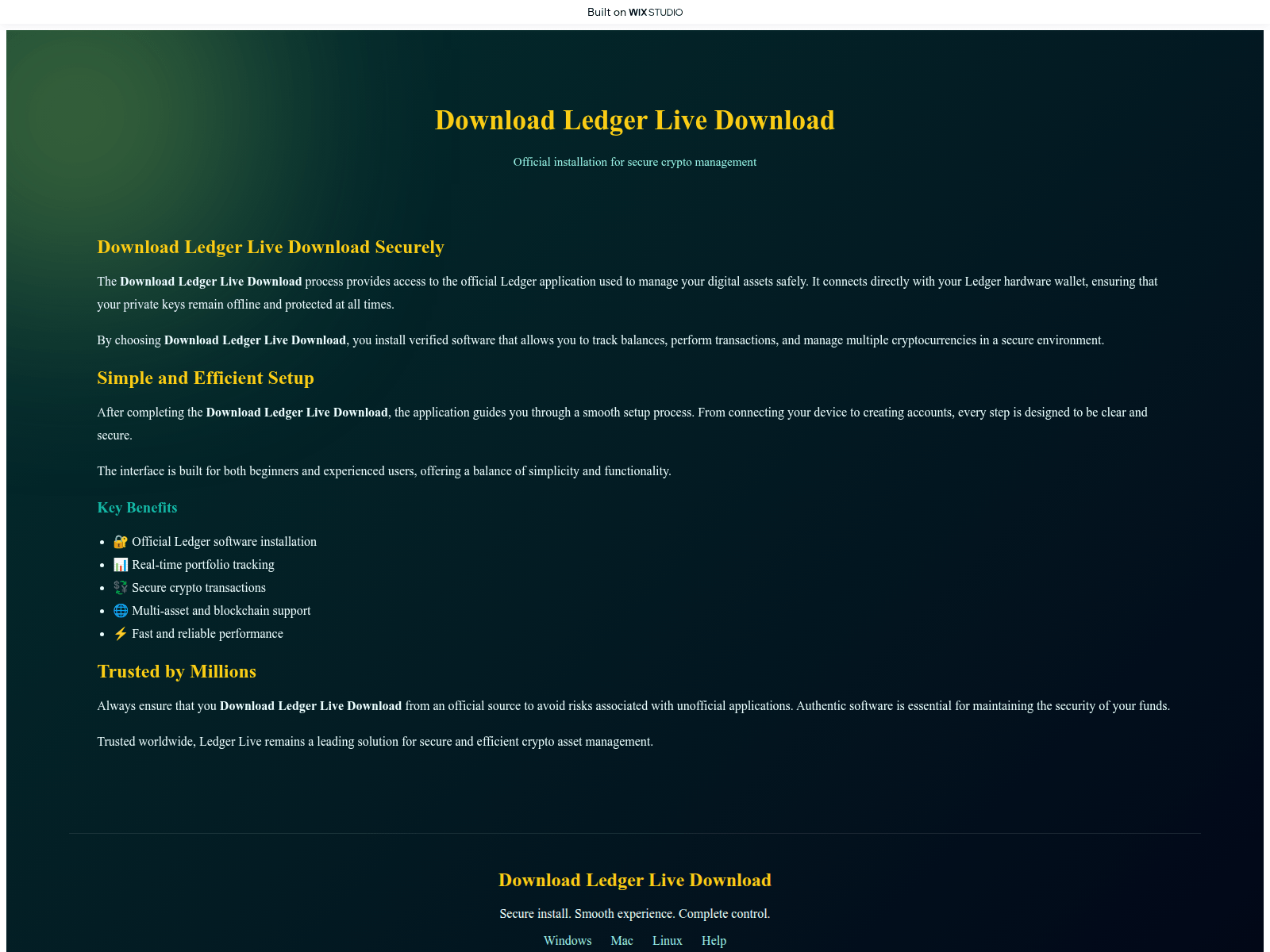 Screenshot of site-enldger.wixstudio.com
