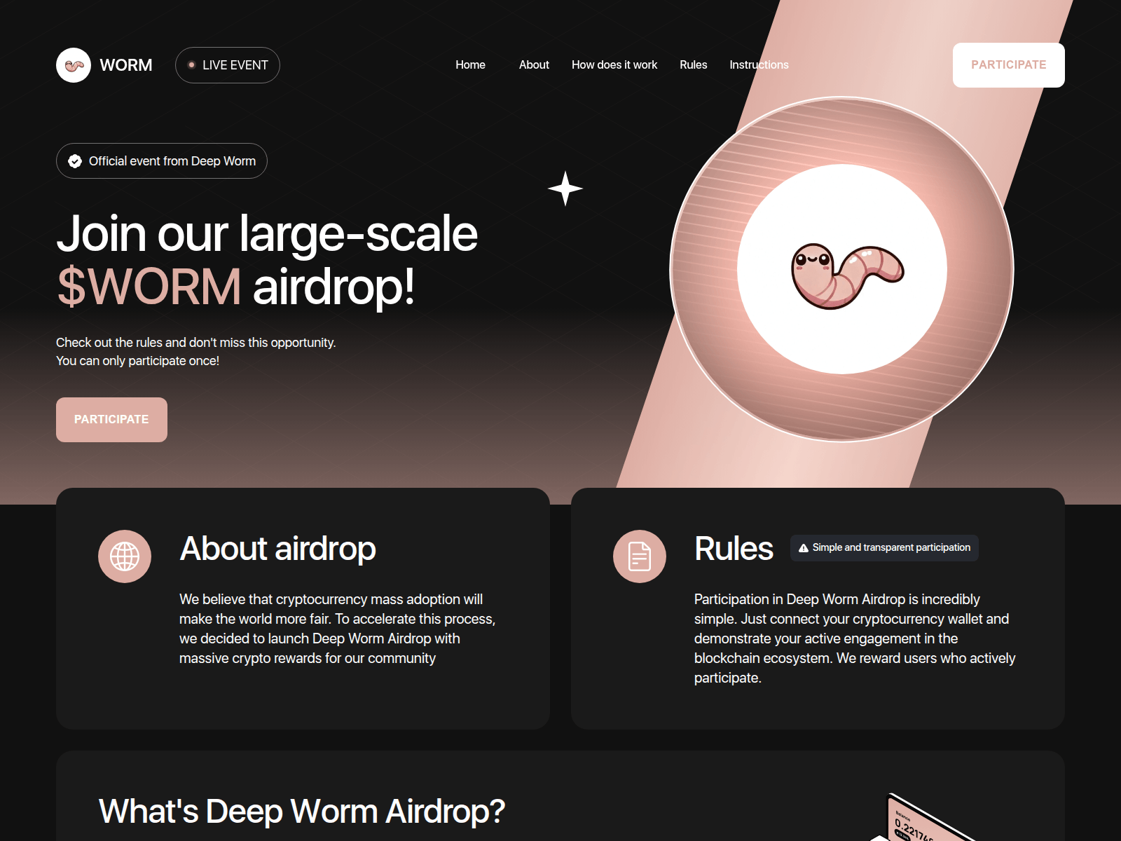 Screenshot of deepworm.bet