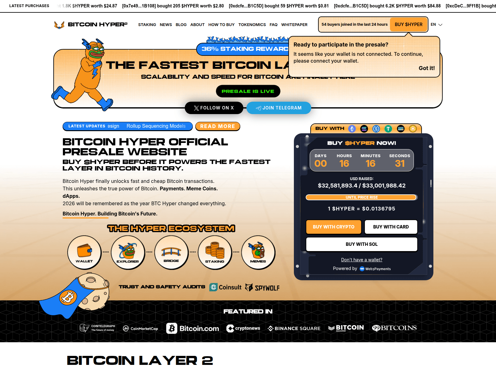 Screenshot of bitcoinhyperx.live