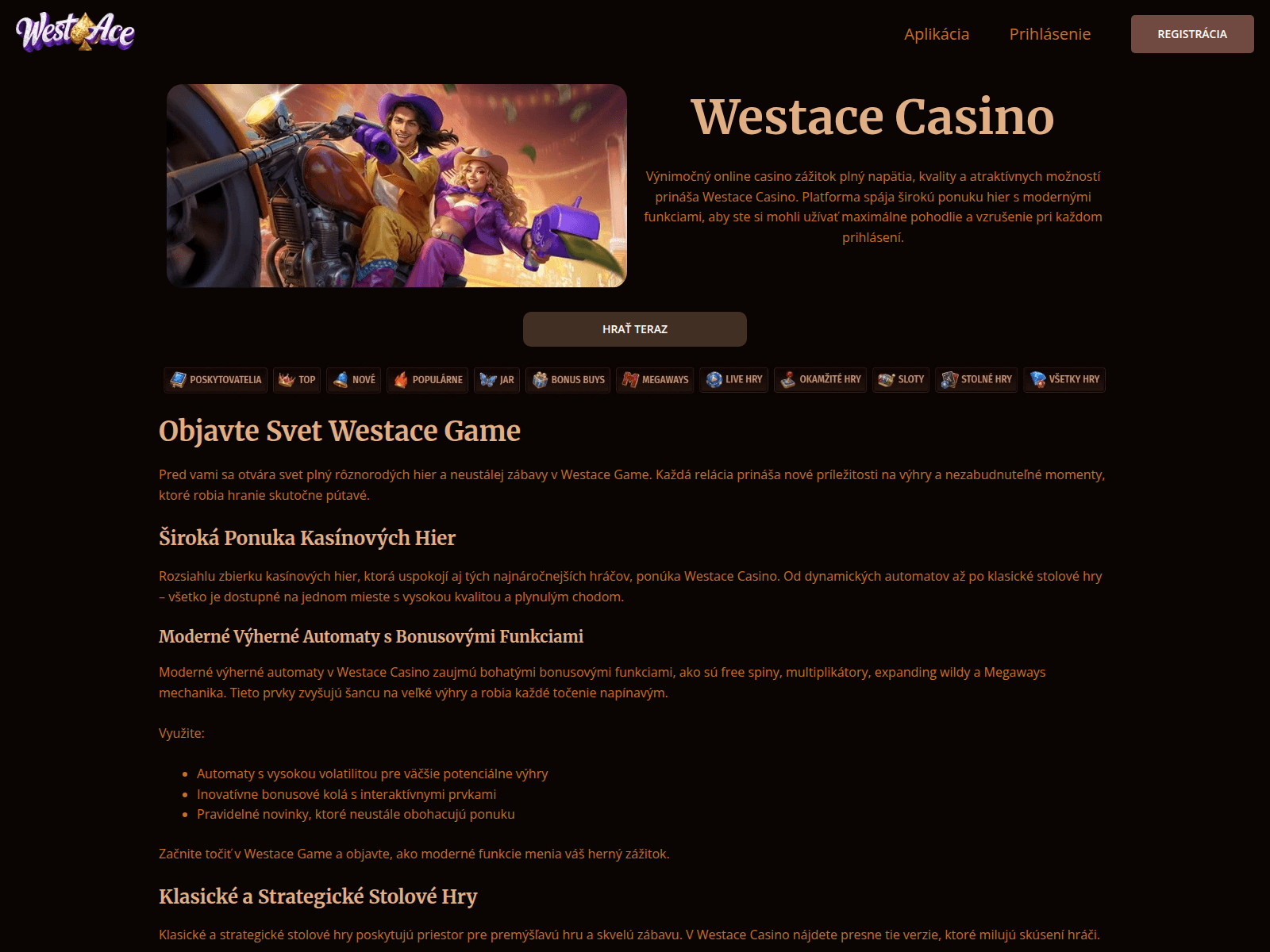Screenshot of westacecasinologin.com