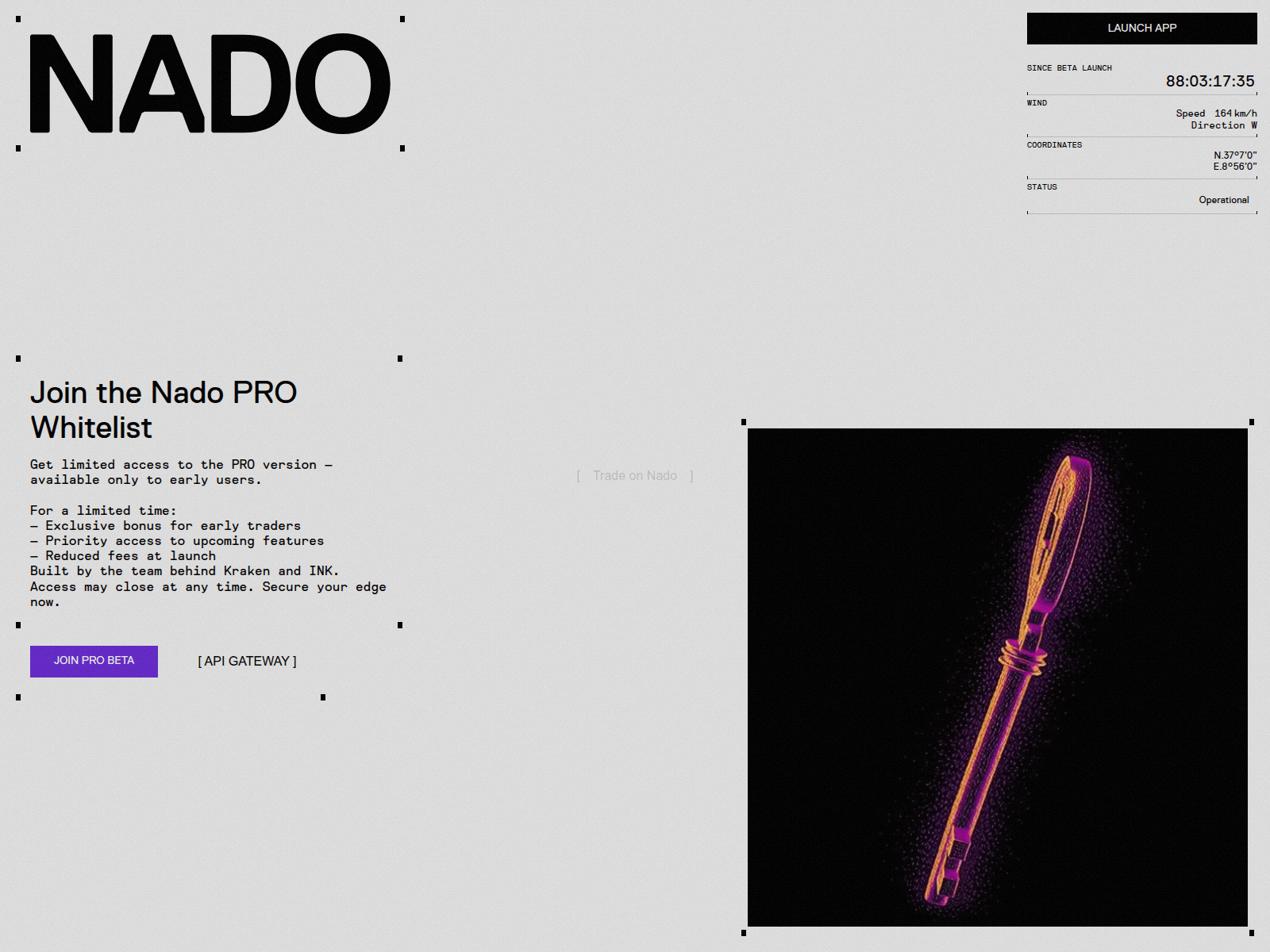 Screenshot of nadopro.xyz