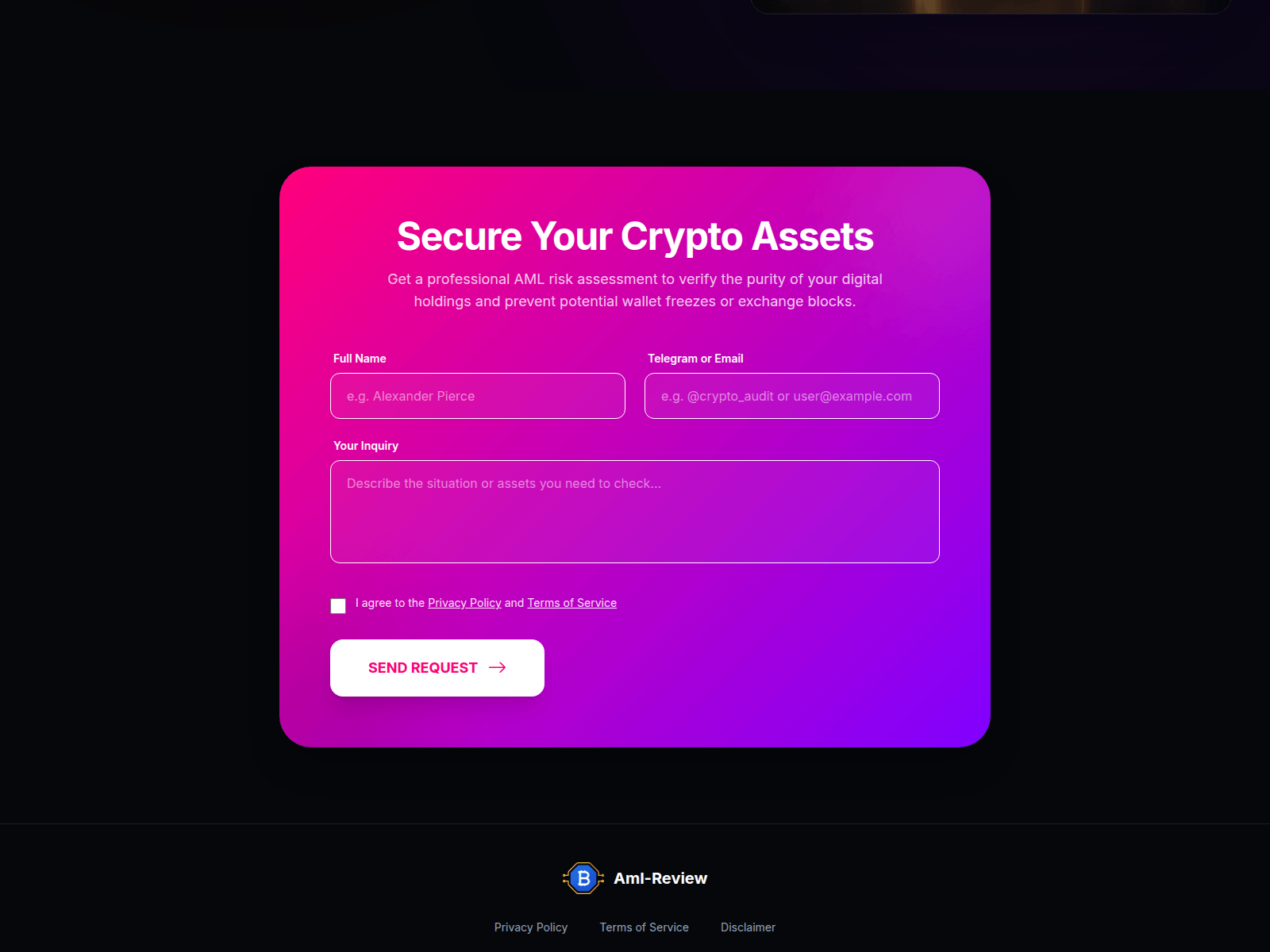 Screenshot of aml-review.info