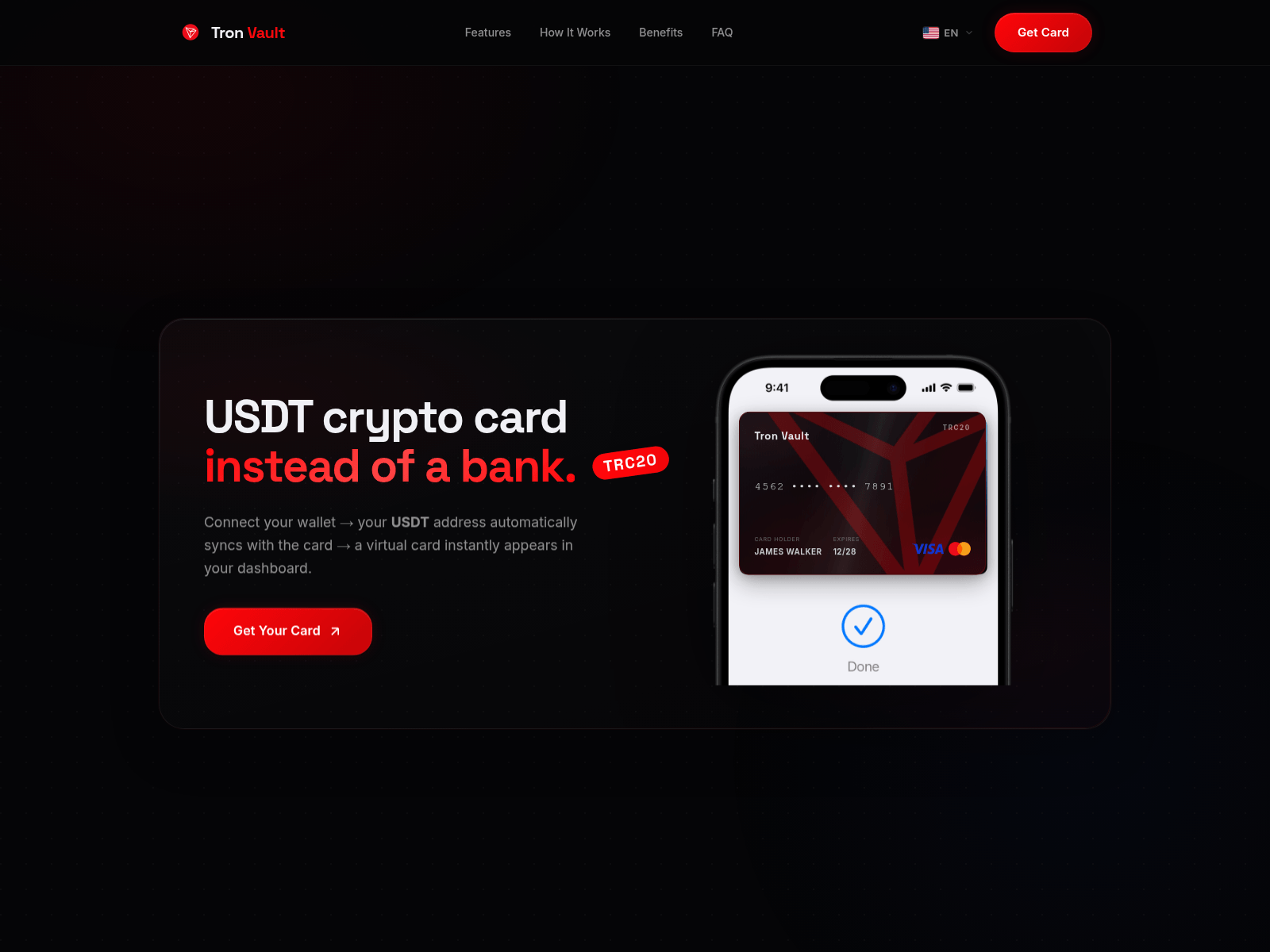 Screenshot of tron.my-card.icu