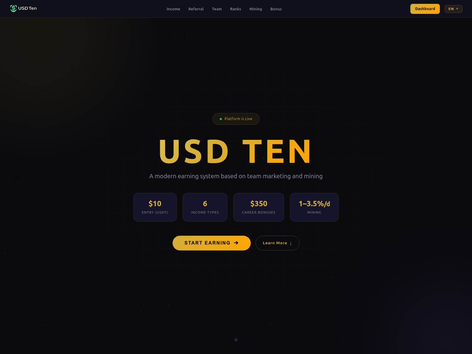 Screenshot of usdten.org