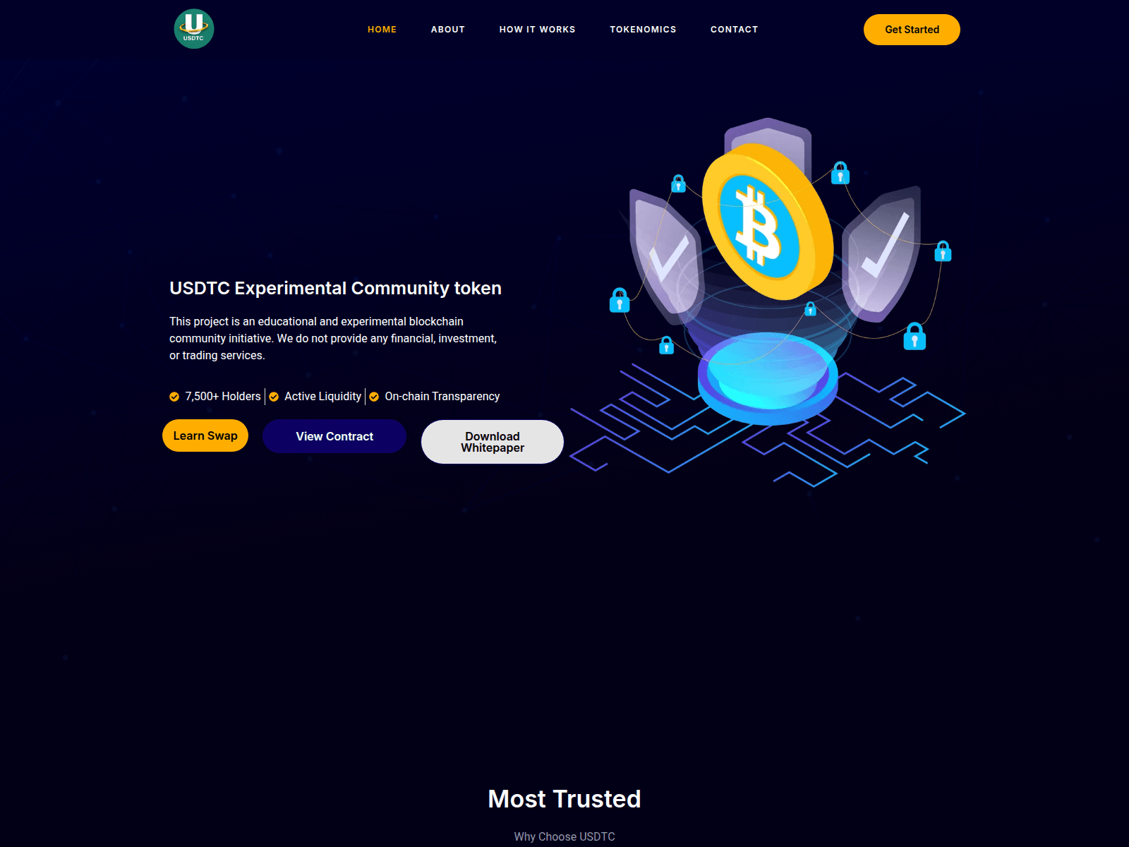 Screenshot of usdtcexperimental.com