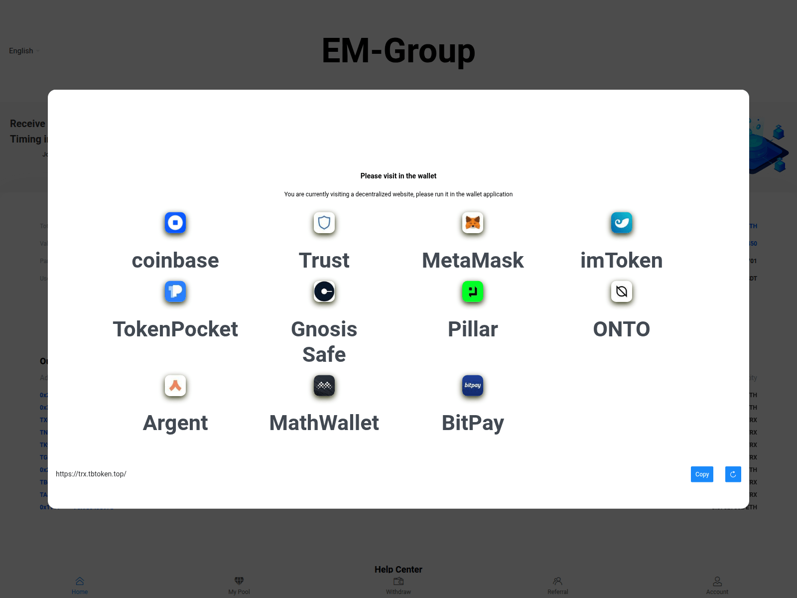Screenshot of trx.tbtoken.top