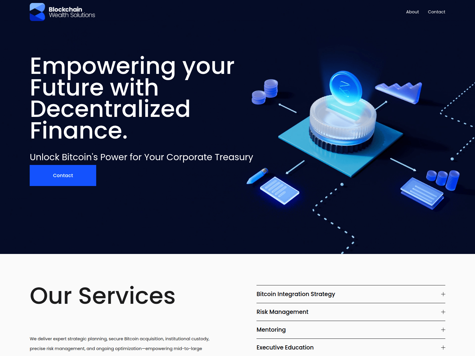 Screenshot of www.blockchainwealthsolutions.com