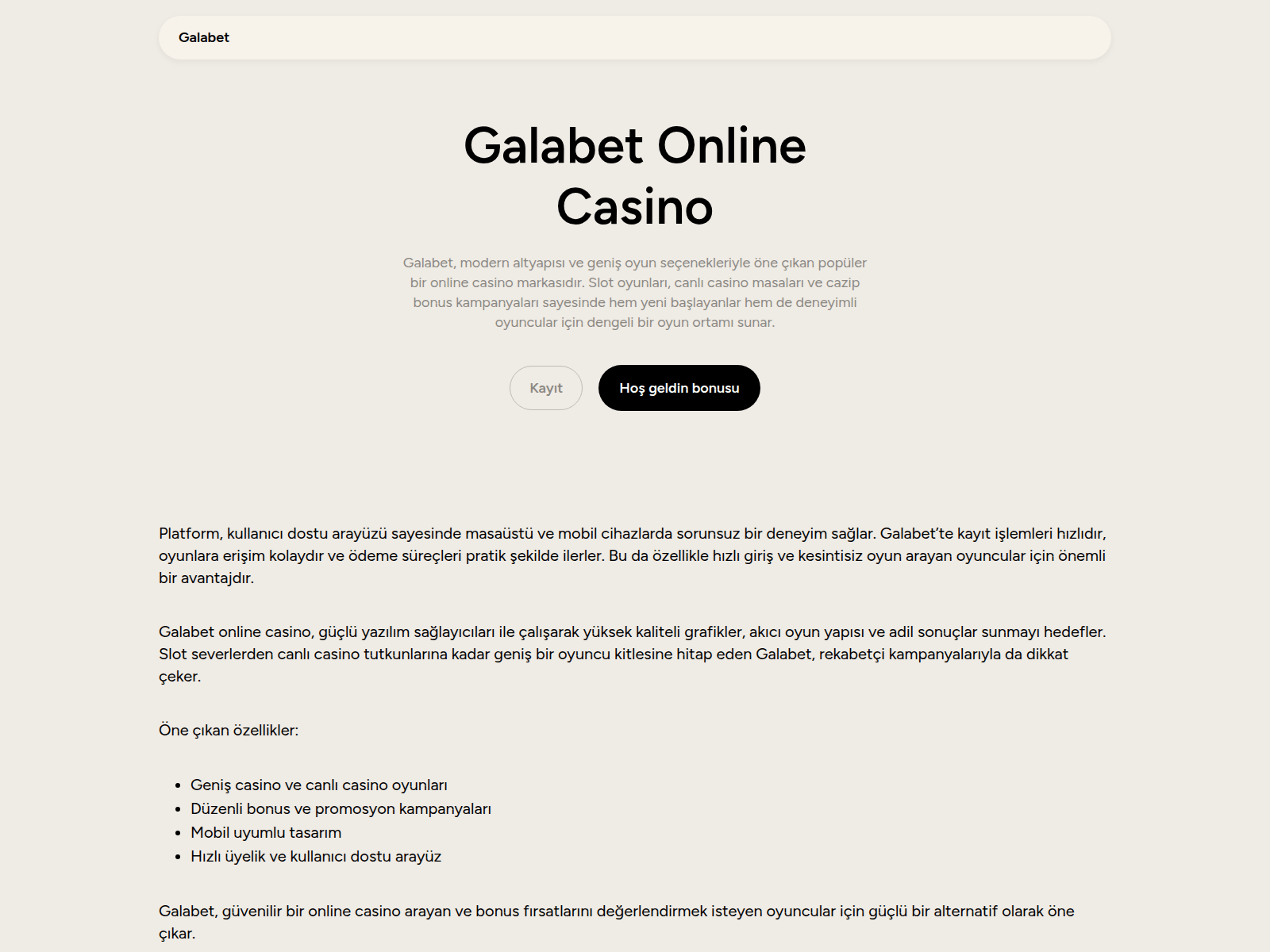 Screenshot of galabetonline.casino