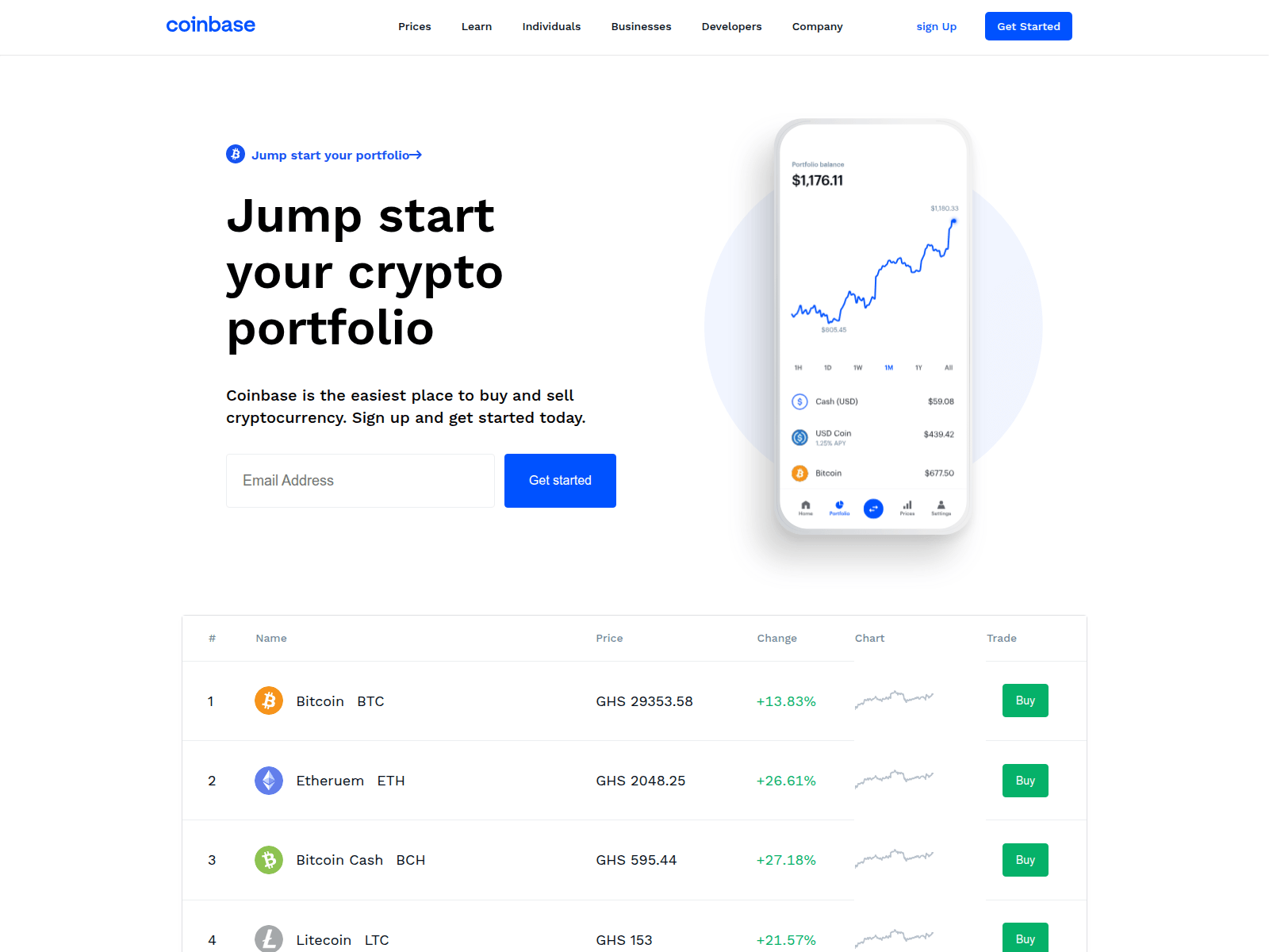Screenshot of coinbase-clone-silk.vercel.app