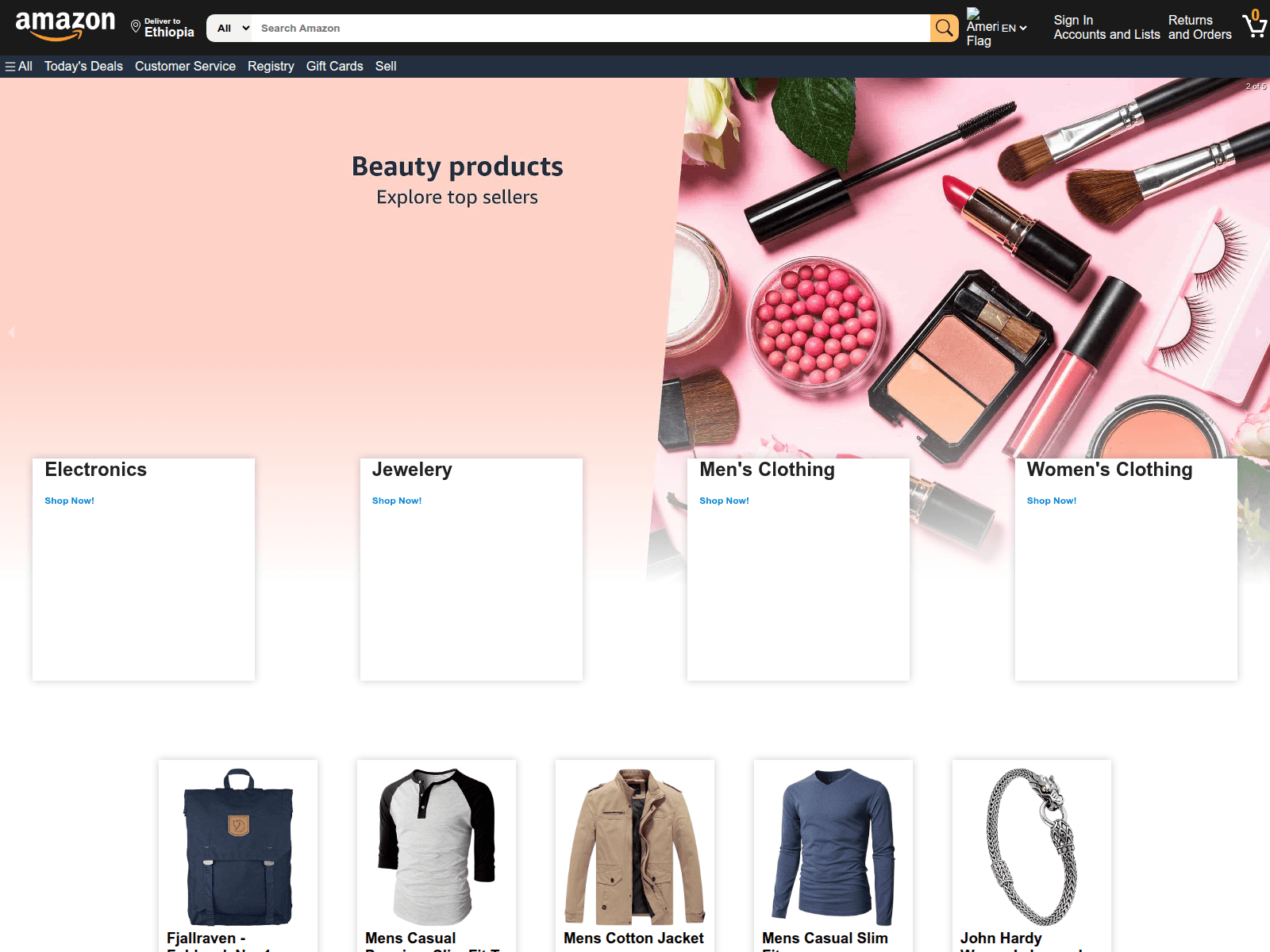 Screenshot of amazonclonebyevangadi.netlify.app