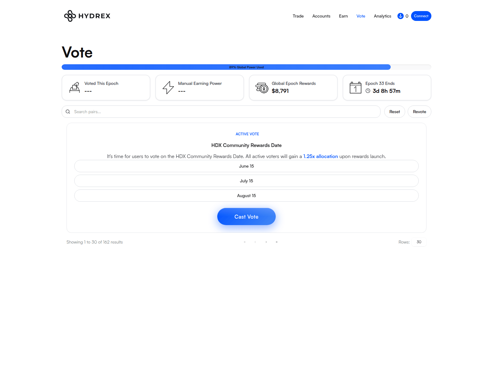 Screenshot of vote-hydrex.info