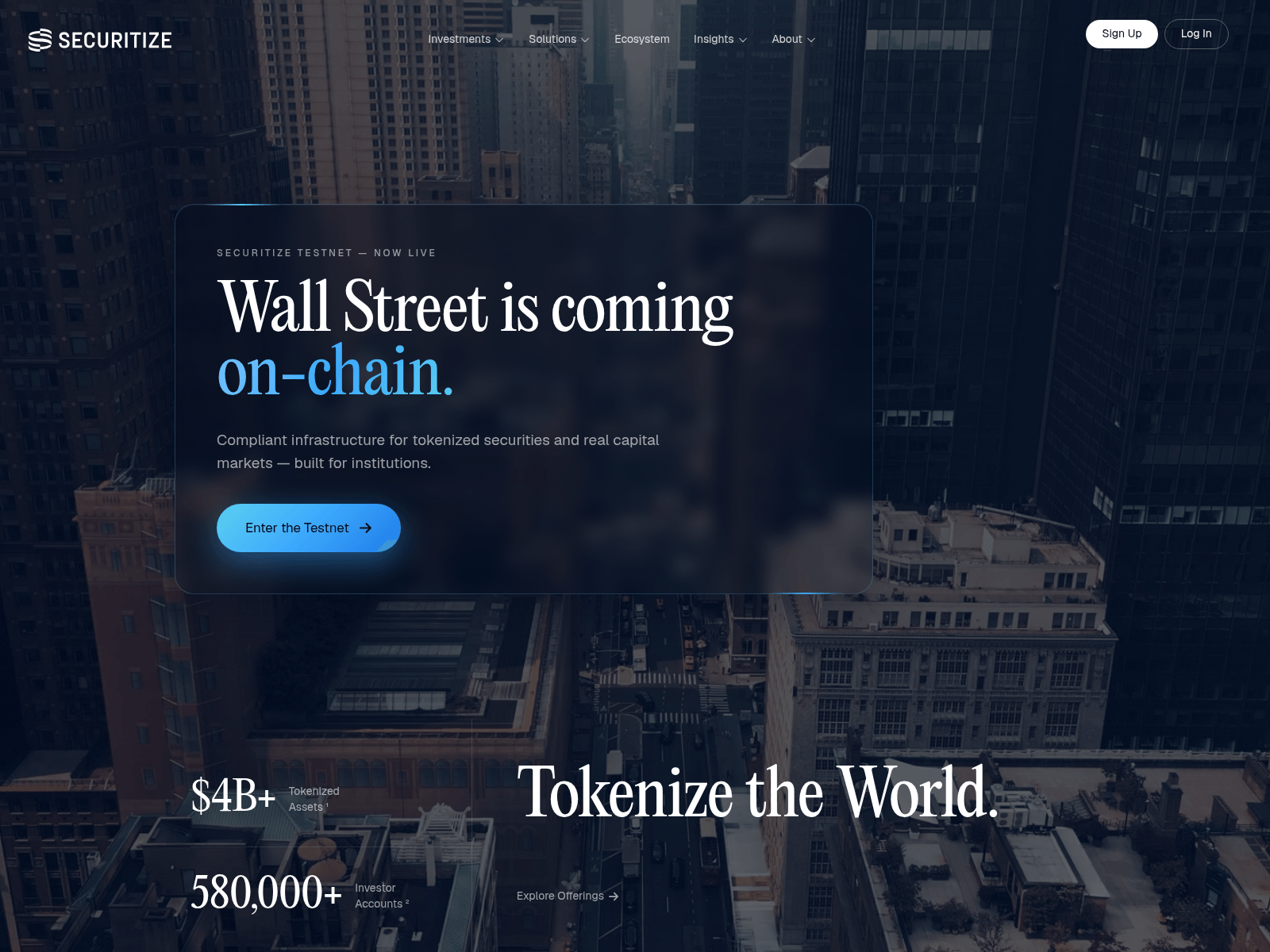 Screenshot of testnet-securitize.com