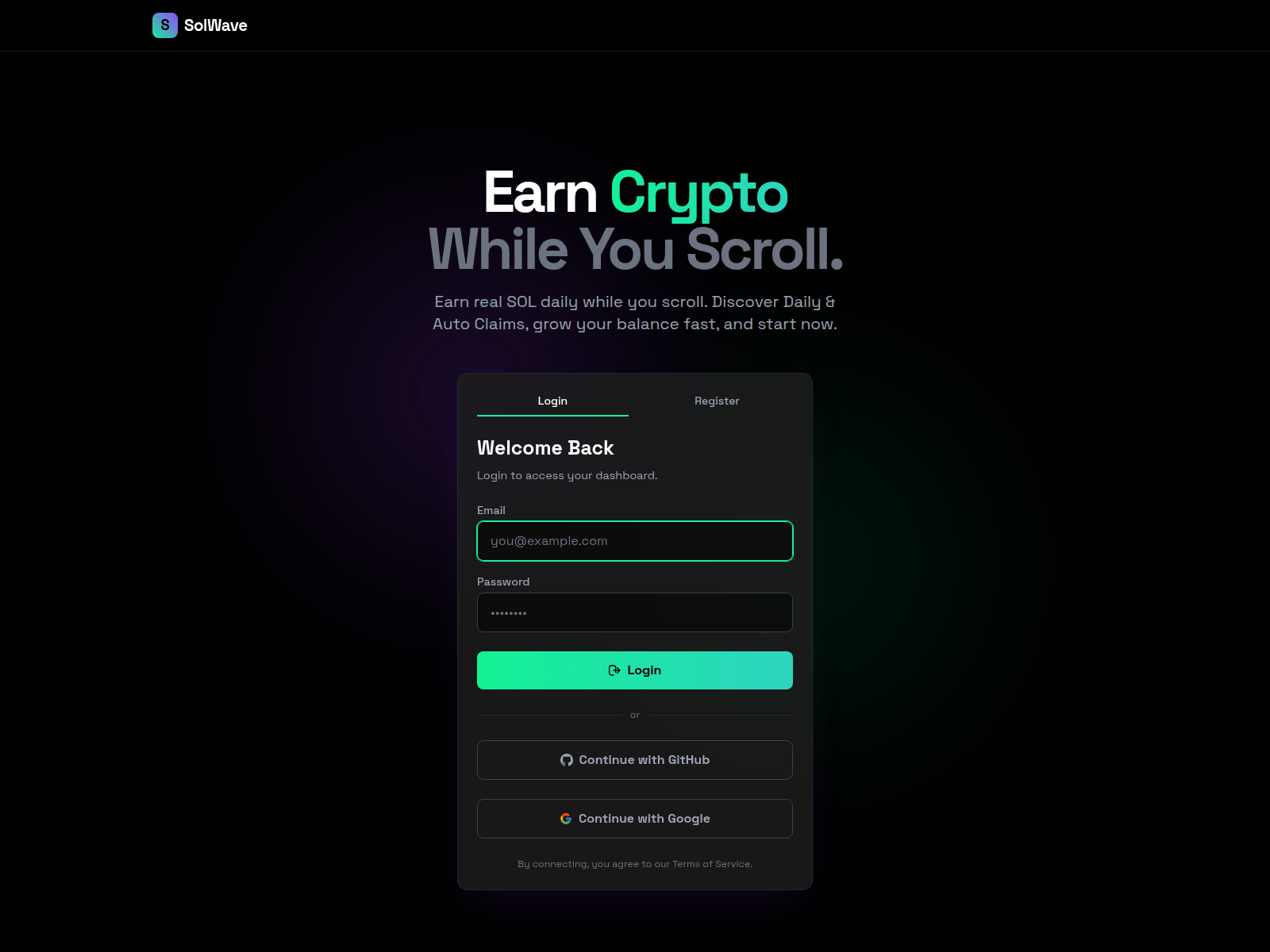 Screenshot of solwave.app