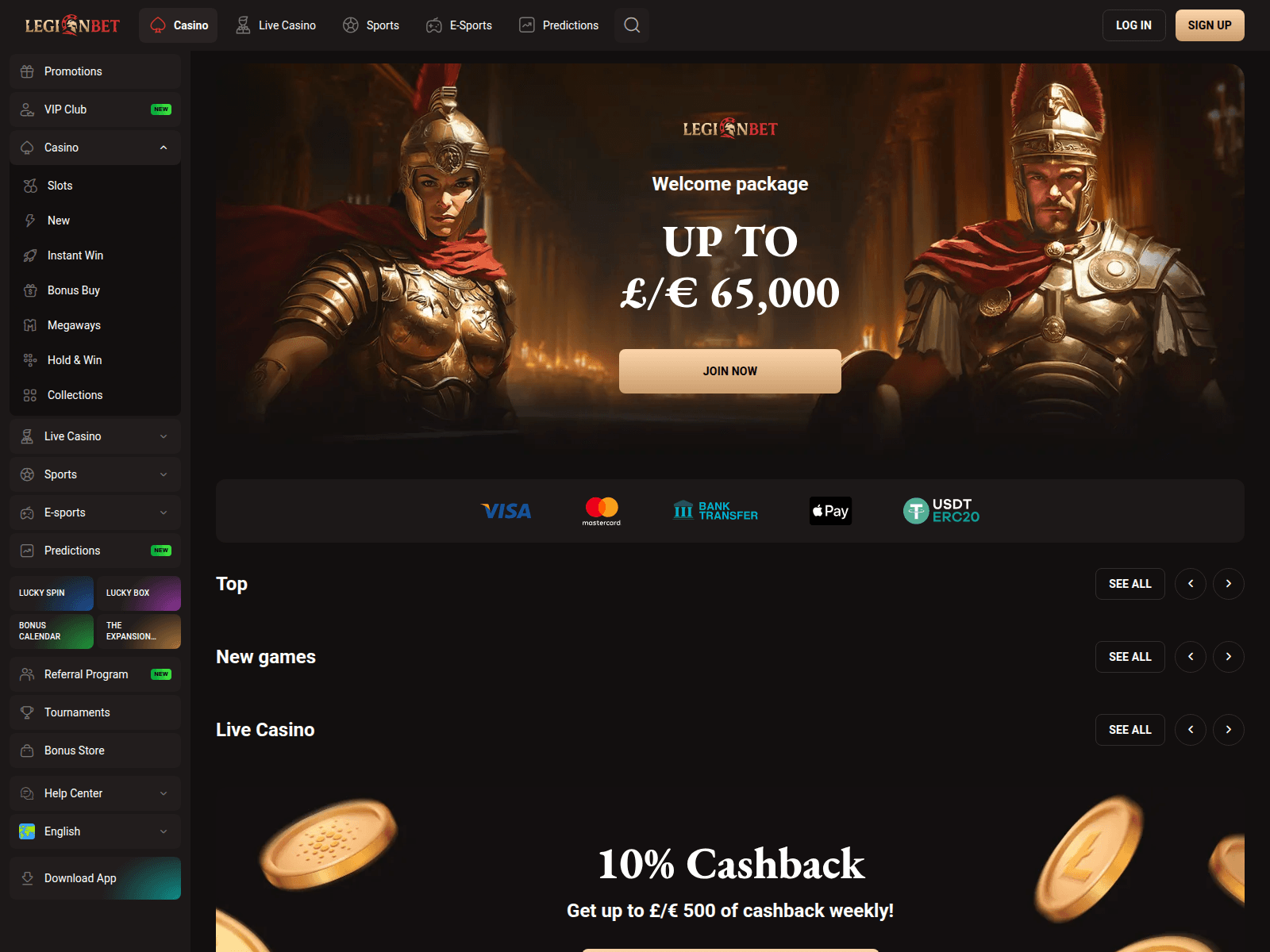 Screenshot of legionbet.live