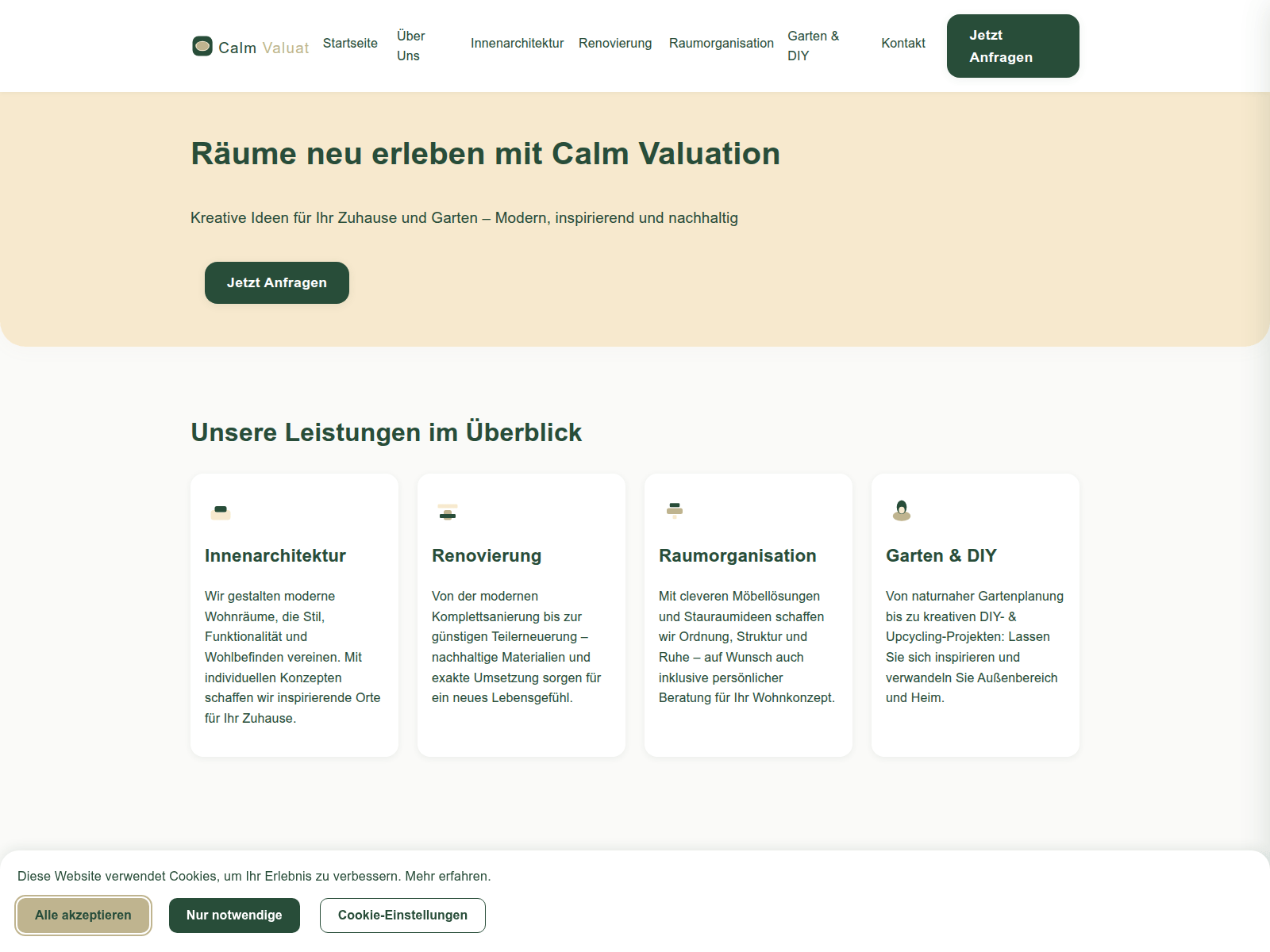 Screenshot of calm-valuation.com