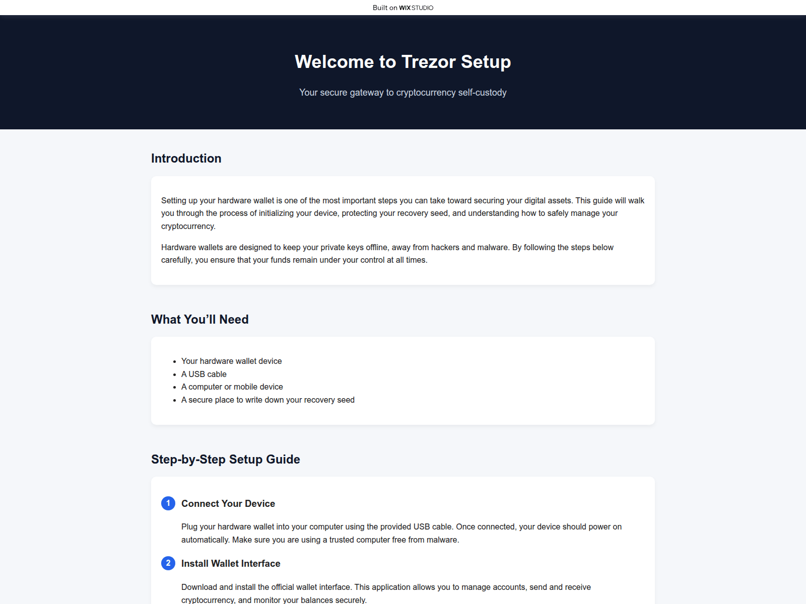 Screenshot of deviceapp-trexio.wixstudio.com
