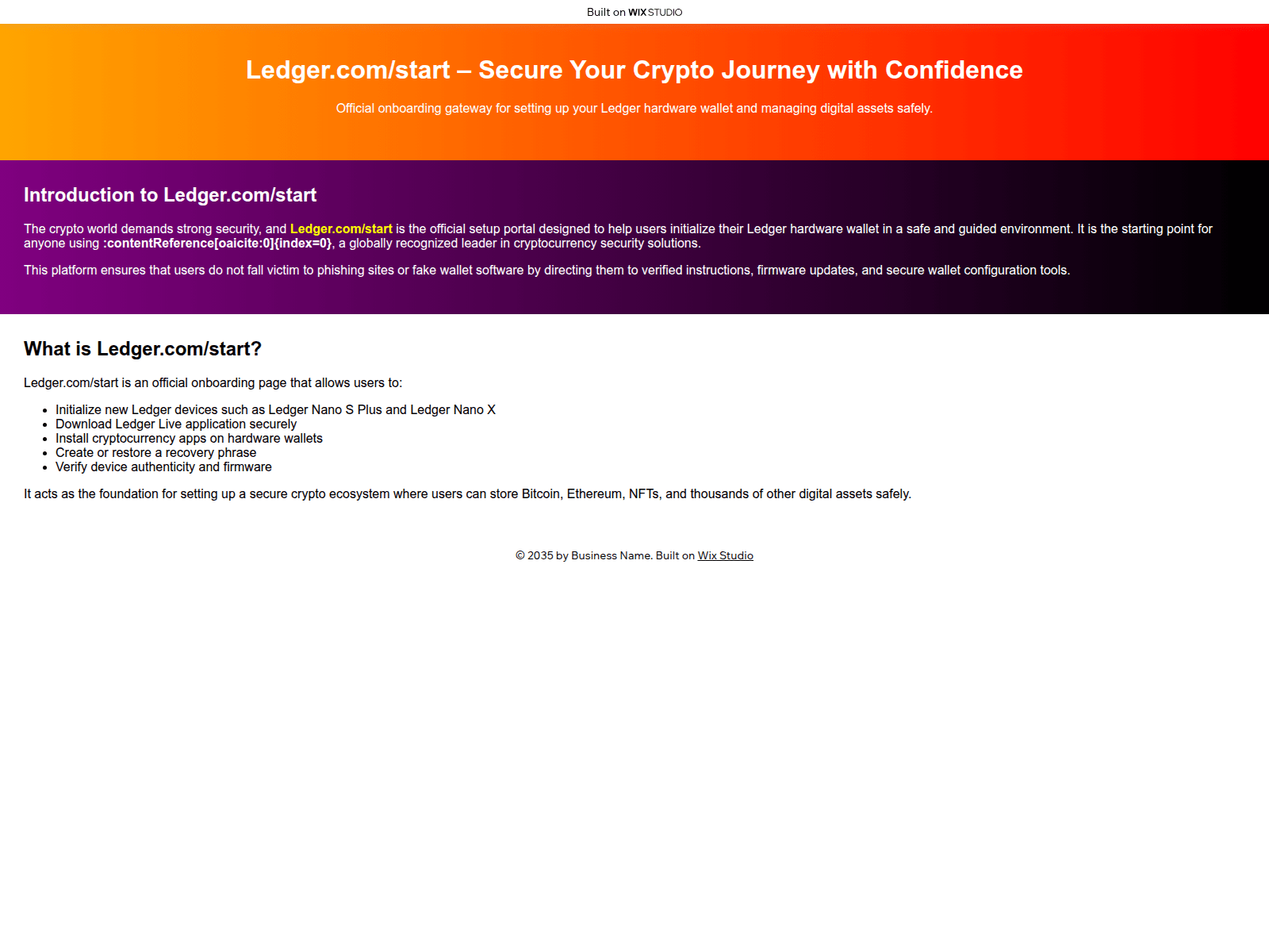 Screenshot of learn-ledgir-strt.wixstudio.com