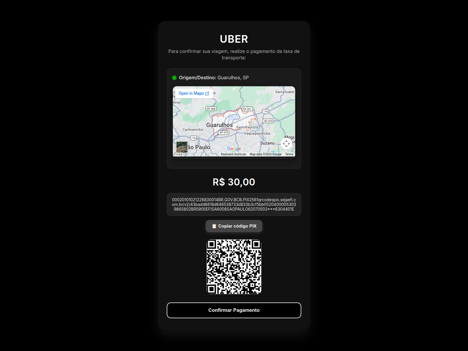 Screenshot of uber-958948392.vercel.app