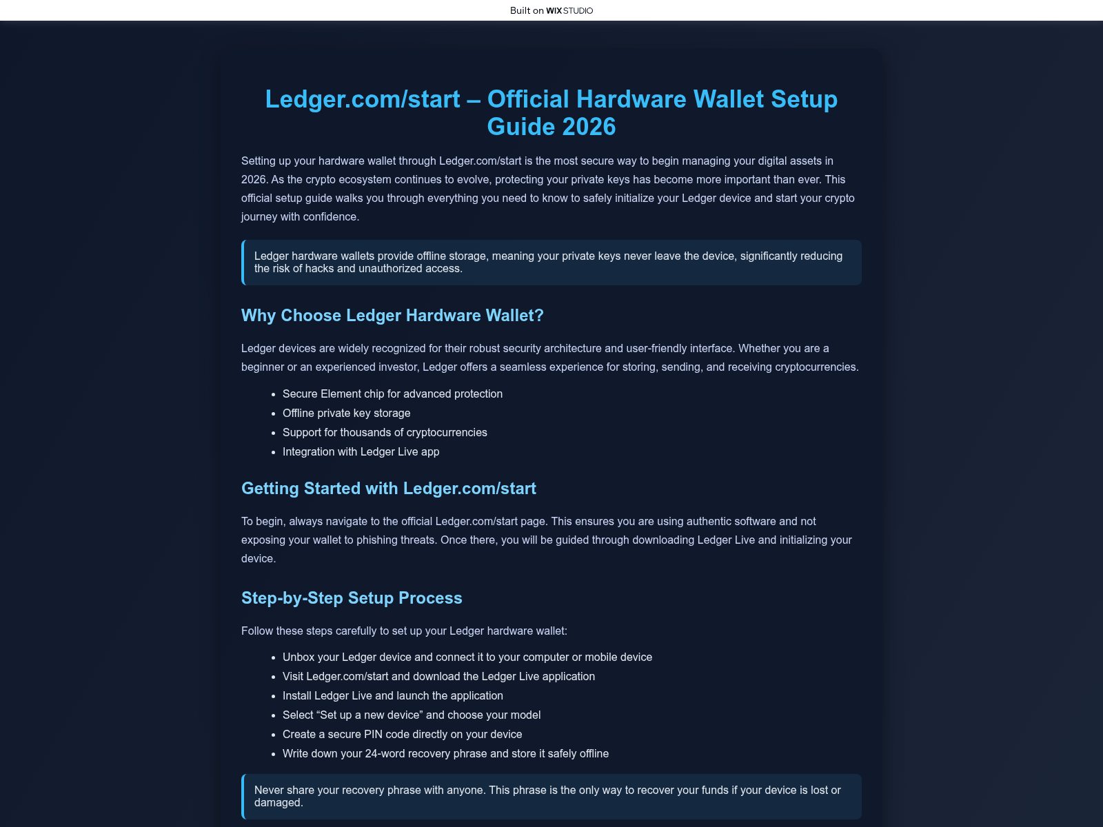 Screenshot of ledgre-appstart.wixstudio.com