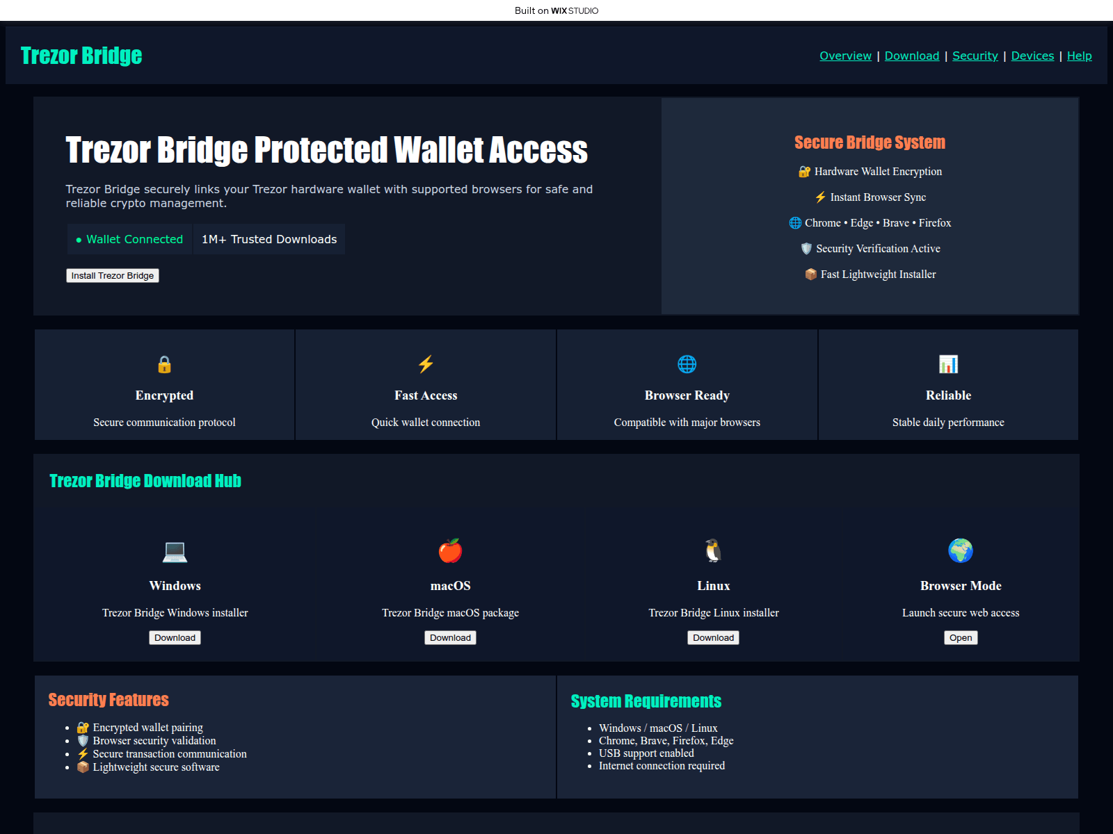 Screenshot of visible-bridge.wixstudio.com