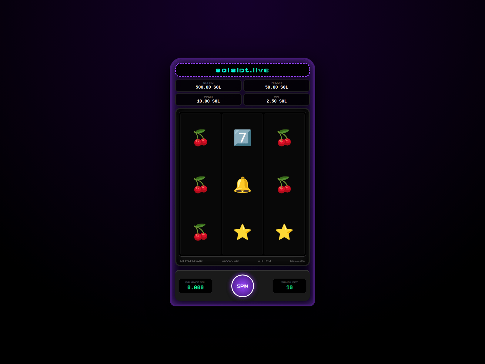 Screenshot of solslot.live