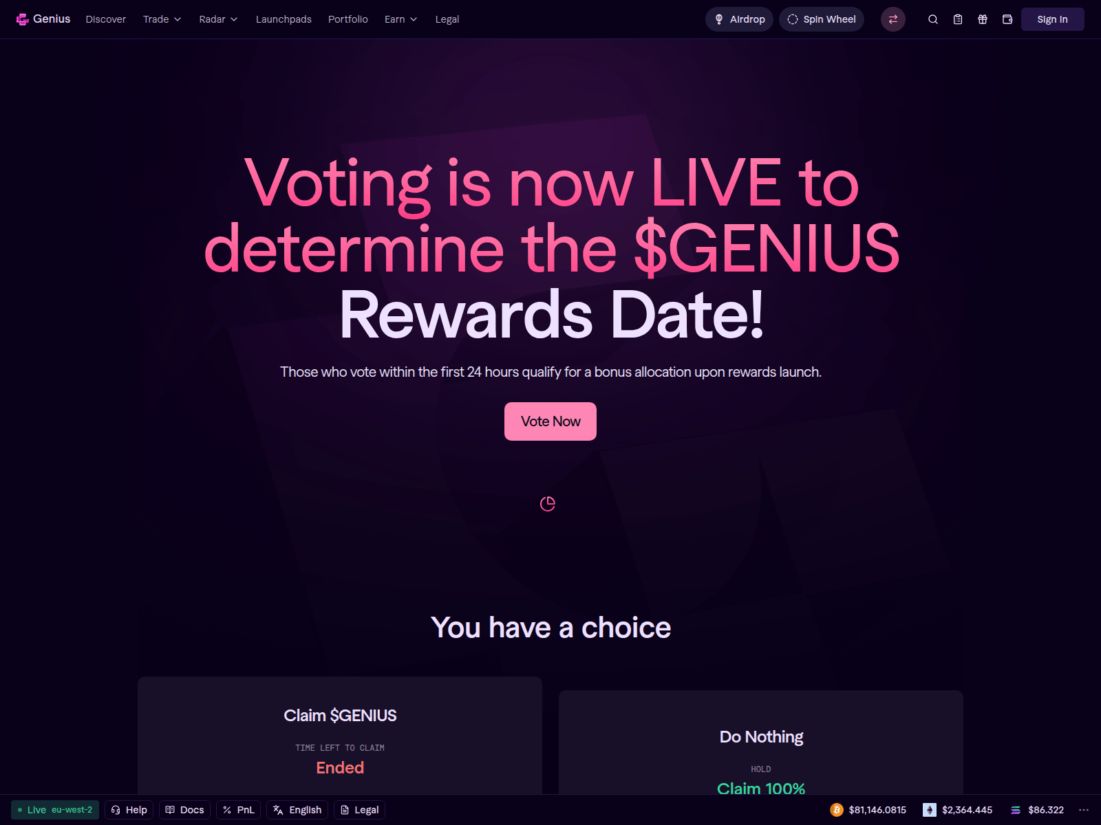 Screenshot of vote-genius.com