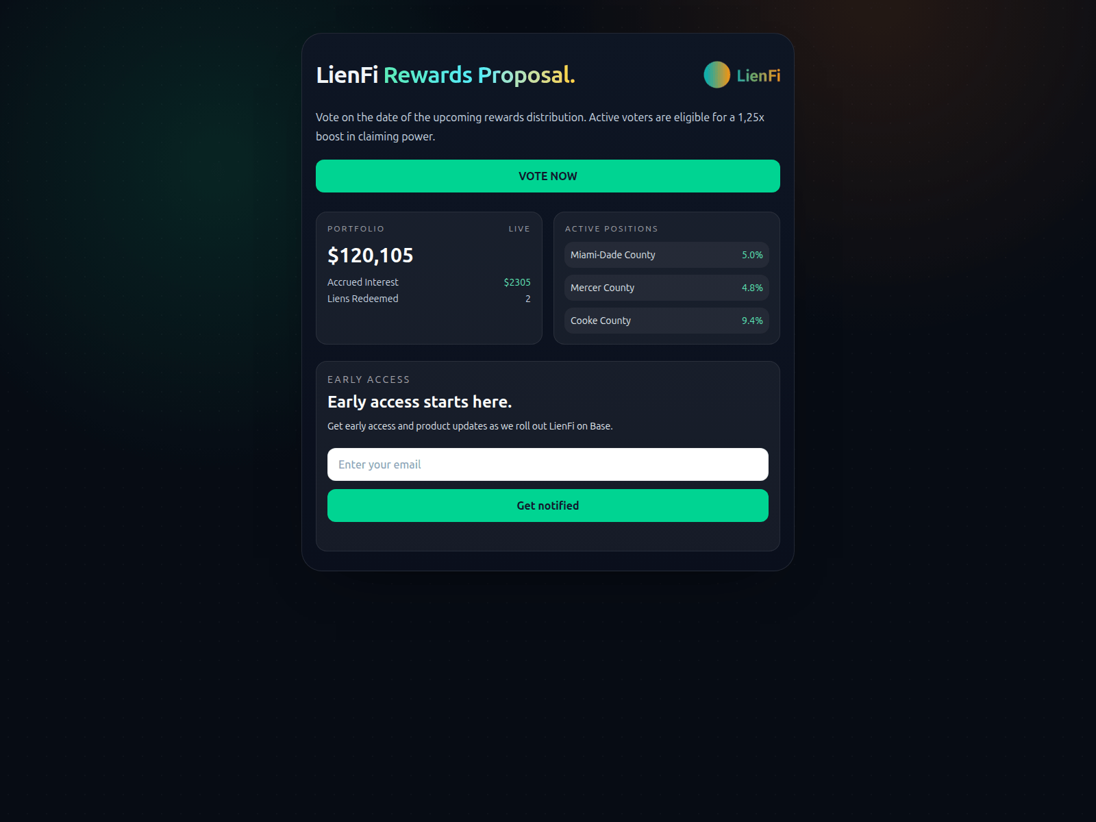 Screenshot of voting-lienfi.xyz