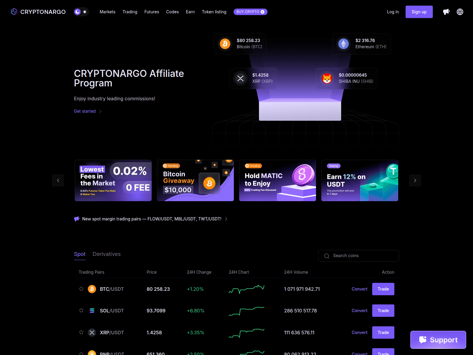 Screenshot of cryptonargo.com